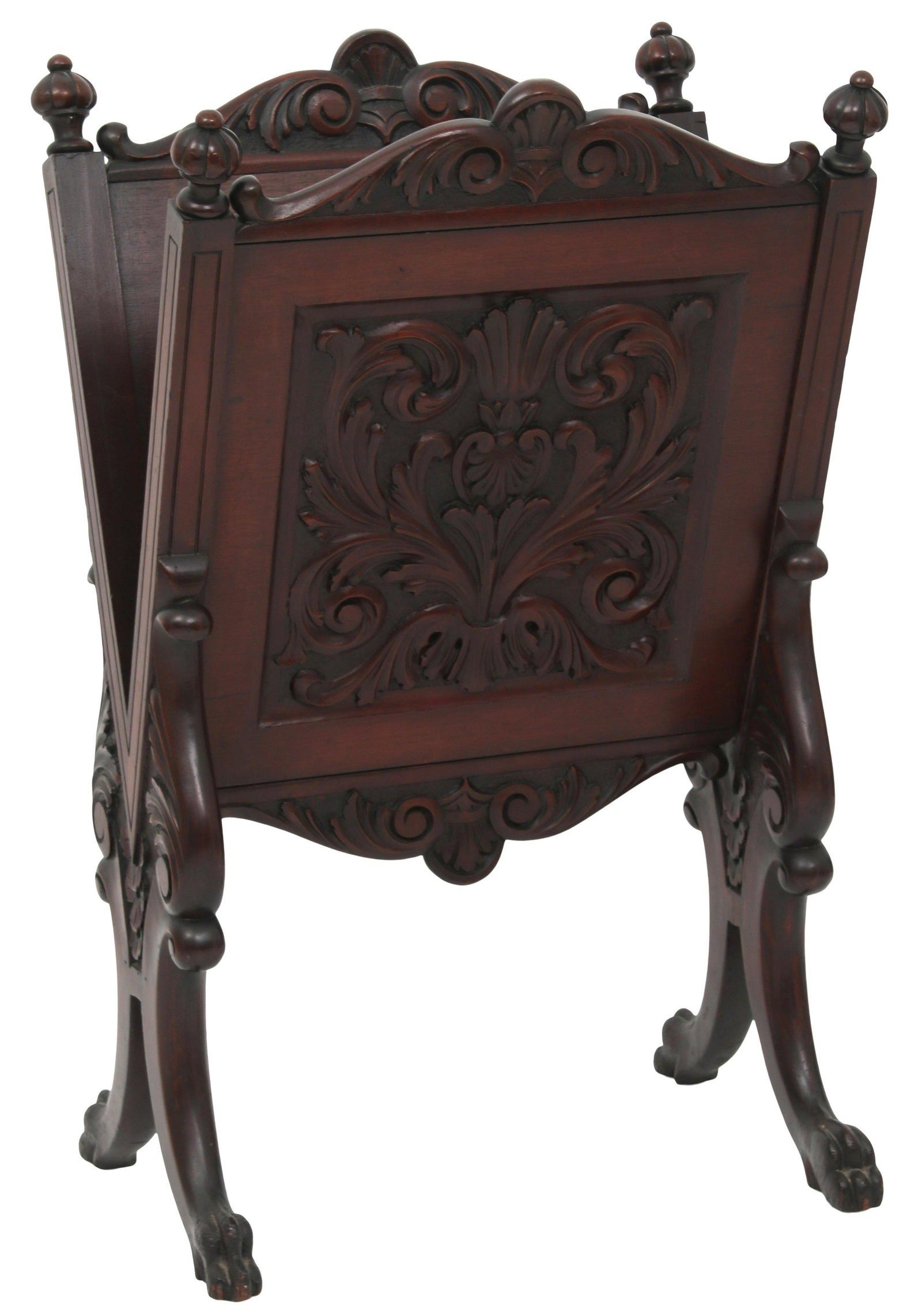 American Carved Mahogany Portfolio: American Carved Mahogany Portfolio late 19th century 30 1/2 x 18 1/2 x 12 1/2 inches