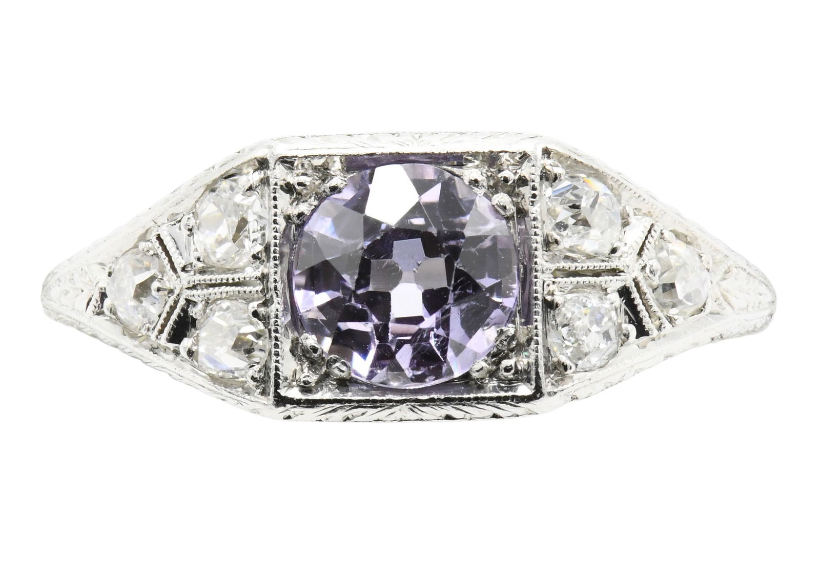 Platinum, Diamond & Sapphire Ring (1 of 4)