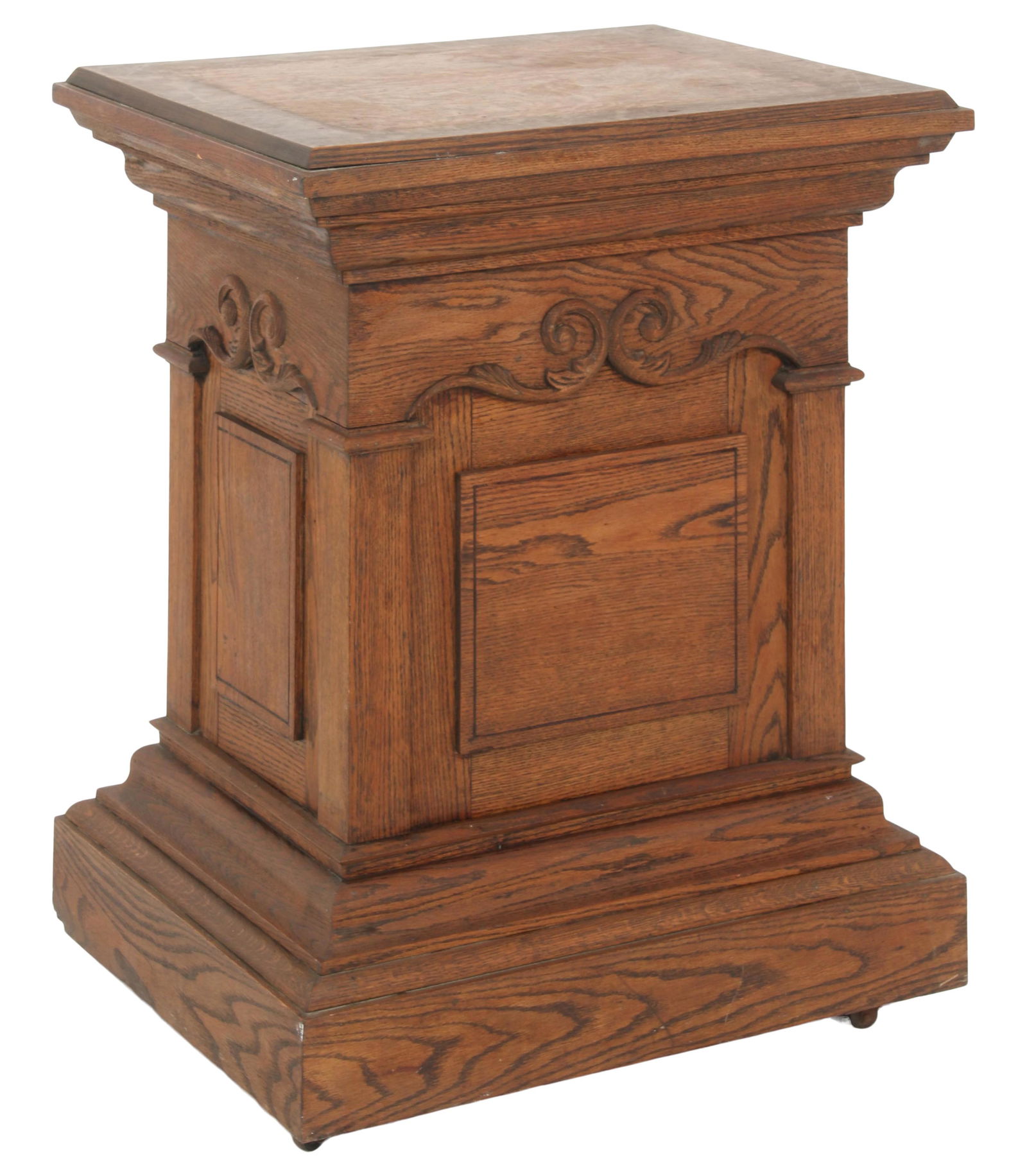 American Carved Oak Pedestal (1 of 6)