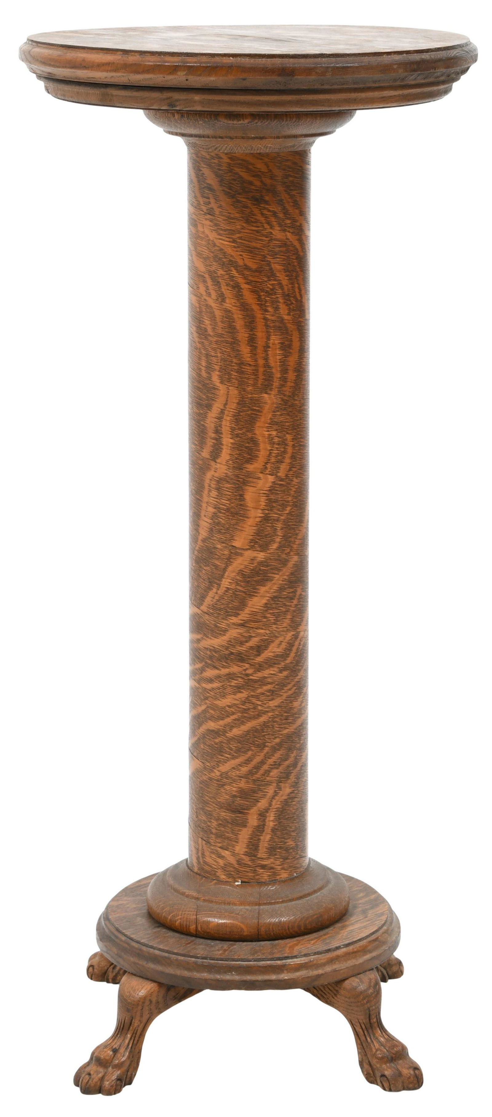 American Carved Oak Pedestal (1 of 4)