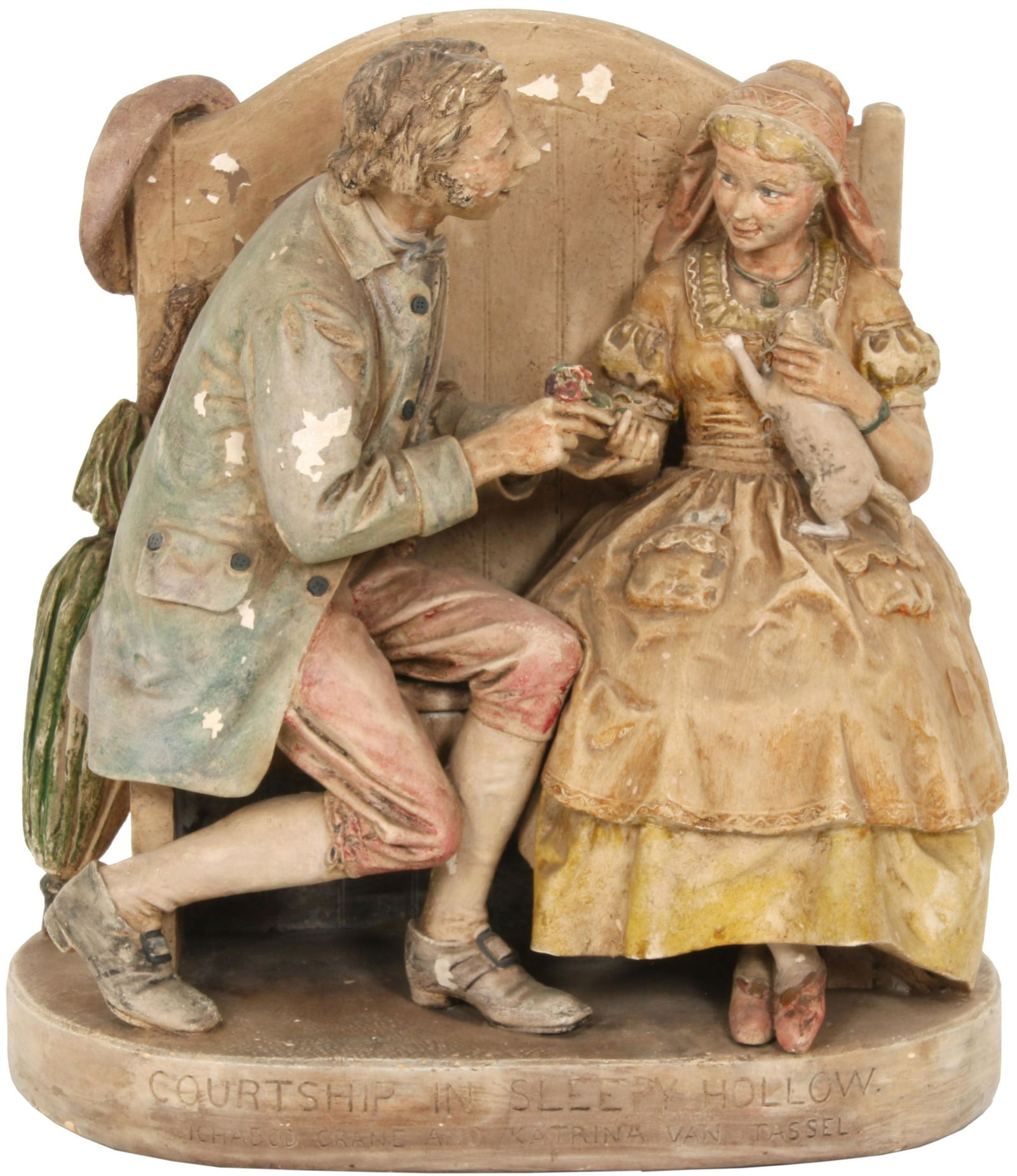 John Rogers (American, 1829-1904), "Courtship in Sleepy (1 of 1)