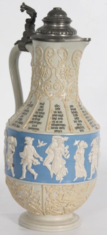 Mettlach Large Cameo Pitcher.: Mettlach Large Cameo Pitcher.