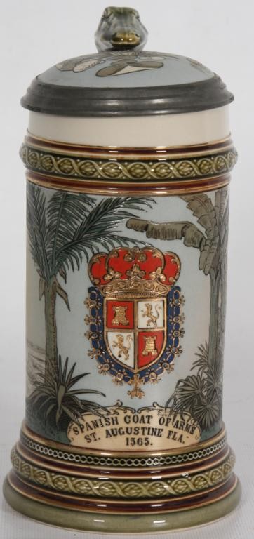 Mettlach 1/2 Liter Stein w/ Spanish Coat of Arms.: Mettlach 1/2 Liter Stein w/ Spanish Coat of Arms #2378.