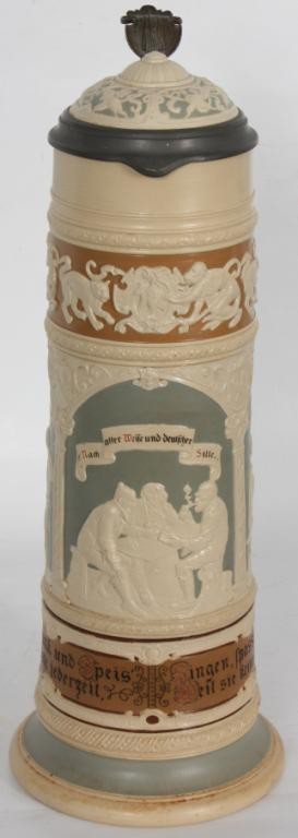 5 Liter Mettlach Cameo Pitcher #2284.: 5 Liter Mettlach Cameo Pitcher #2284.