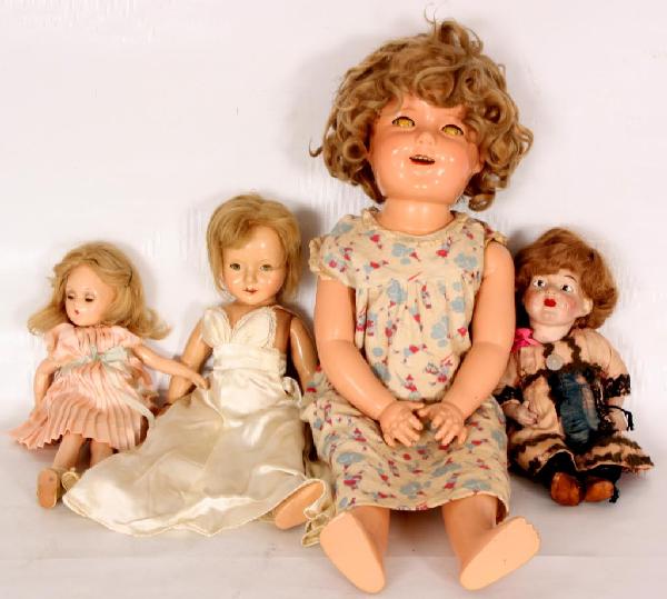 Lot Of 4 Composite Head Dolls.: Lot Of 4 Composite Head Dolls. The large doll is signed EffanBee.
