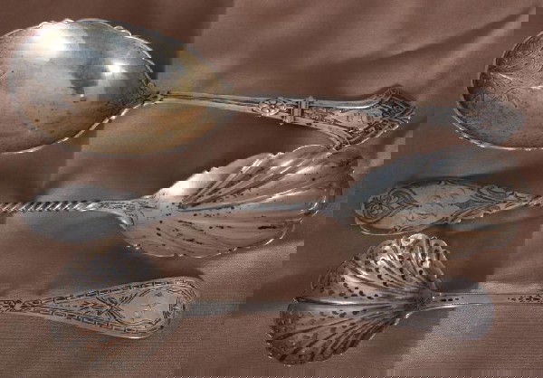 3 Individual Silver Service Pieces.: 3 Individual Silver Service Pieces; Coin silver by O.S.Humphill, Sterling by W. Gale & Sons and Sterling by George Sharp.