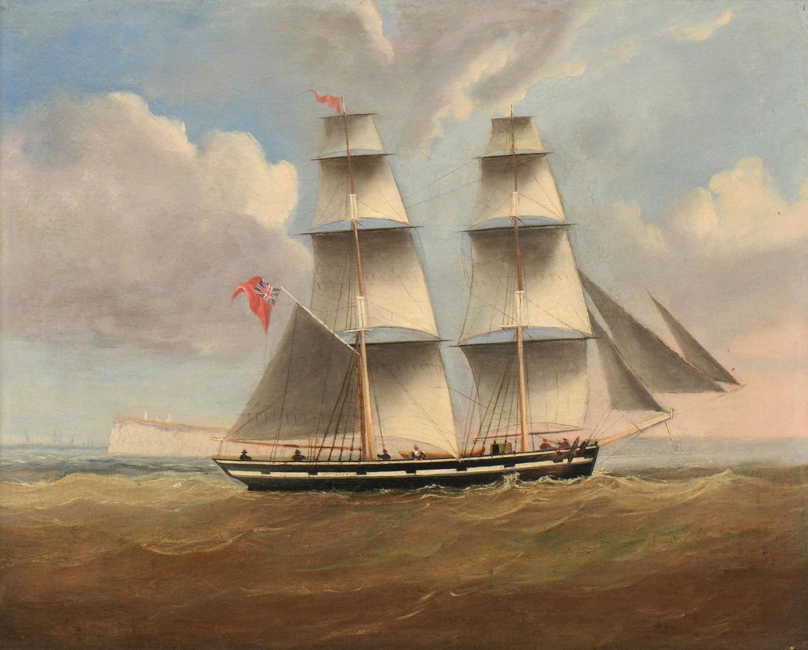 Manner of Antonio Nicolo Gasparo Jacobsen (American,: Manner of Antonio Nicolo Gasparo Jacobsen(American, 1850-1921)Sailing Shipoil on canvasunsigned24 x 28 3/4 inches (frame)18 x 22 1/2 inches (sight)