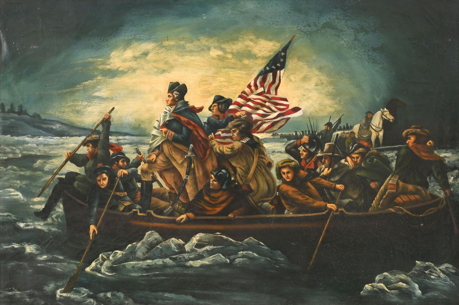 Oil Painting of Washington Crossing the Delaware (1 of 8)