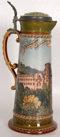 17" Incised Mettlach Stein 17" Incised Mettlach Ste: 17" Incised Mettlach Stein. Has a small factory inperfection in the handle, #2796