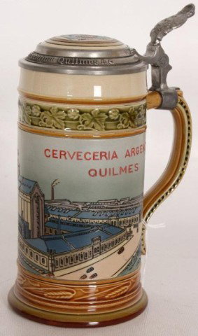 9" Incised Mettlach Argentine Stein 9" Incised Met: 9" Incised Mettlach Argentine Stein