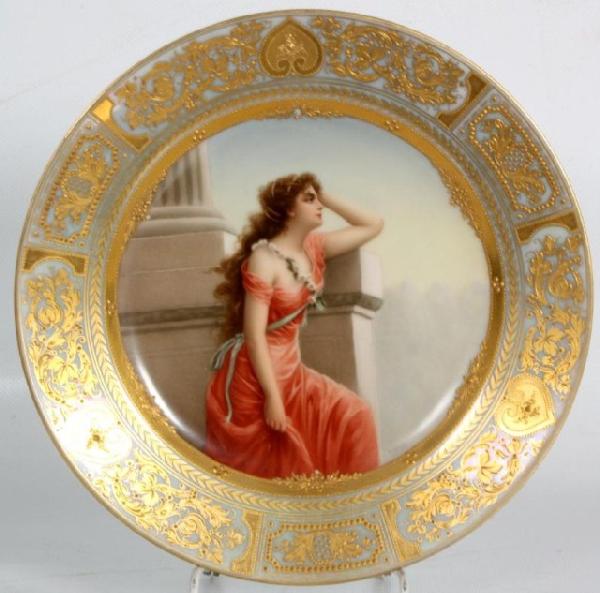 Royal Vienna 10" Portrait Plate - Leknsuckt Royal : Royal Vienna 10" Portrait Plate - Leknsuckt. Fine hand painted plate w/ enameled borders; in excellent condition, artist signed "Wagner.