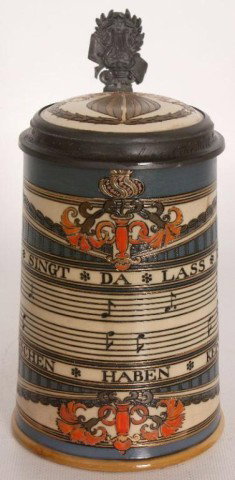 8" Incised Mettlach 1/2L Stein 8" Incised Mettlach: 8" Incised Mettlach 1/2L Stein