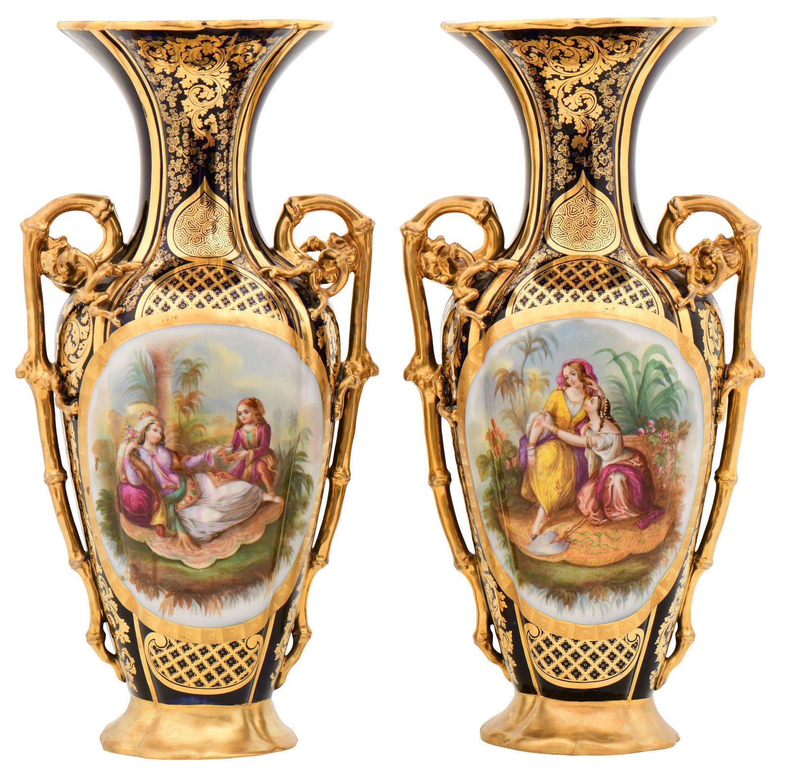 Pair of Old Paris Porcelain Vases (1 of 9)