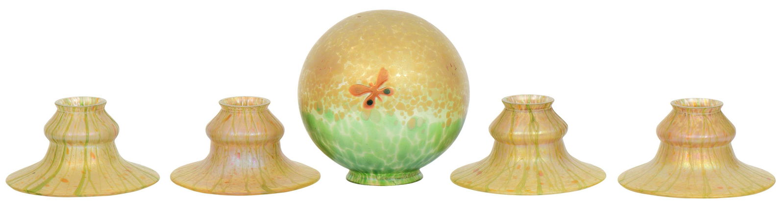 Five Loetz Art Glass Shades (1 of 8)