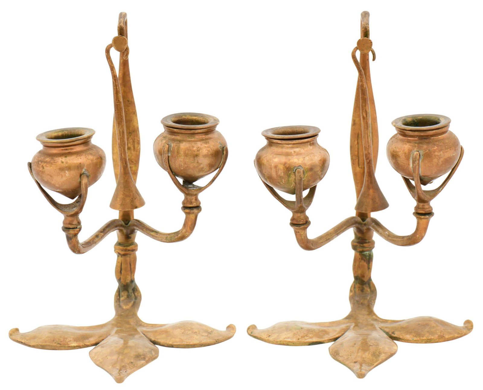 Pair of Tiffany Studios Gilt Bronze Candlesticks (1 of 5)