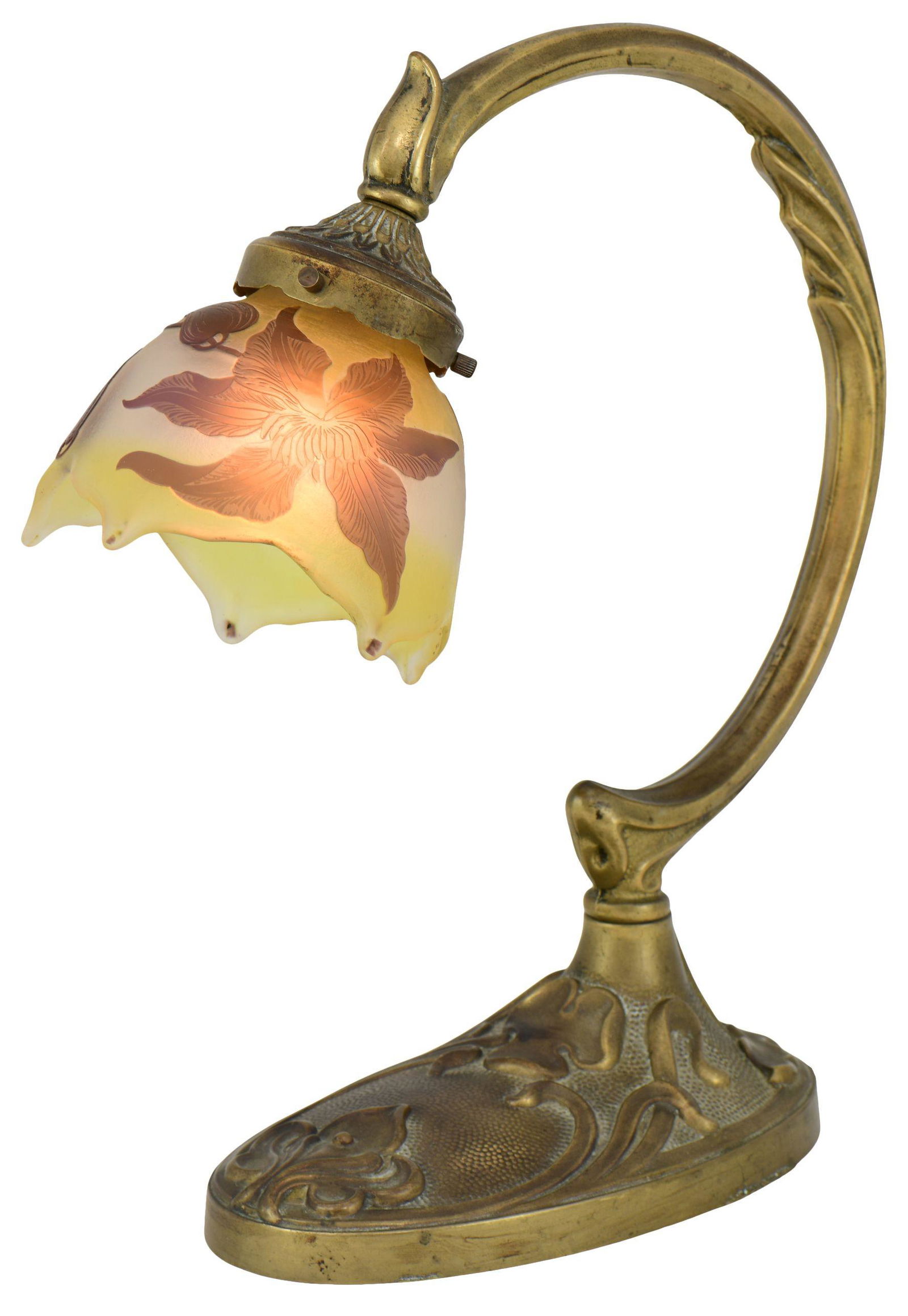 Émile Gallé Cameo Glass Desk Lamp (1 of 8)