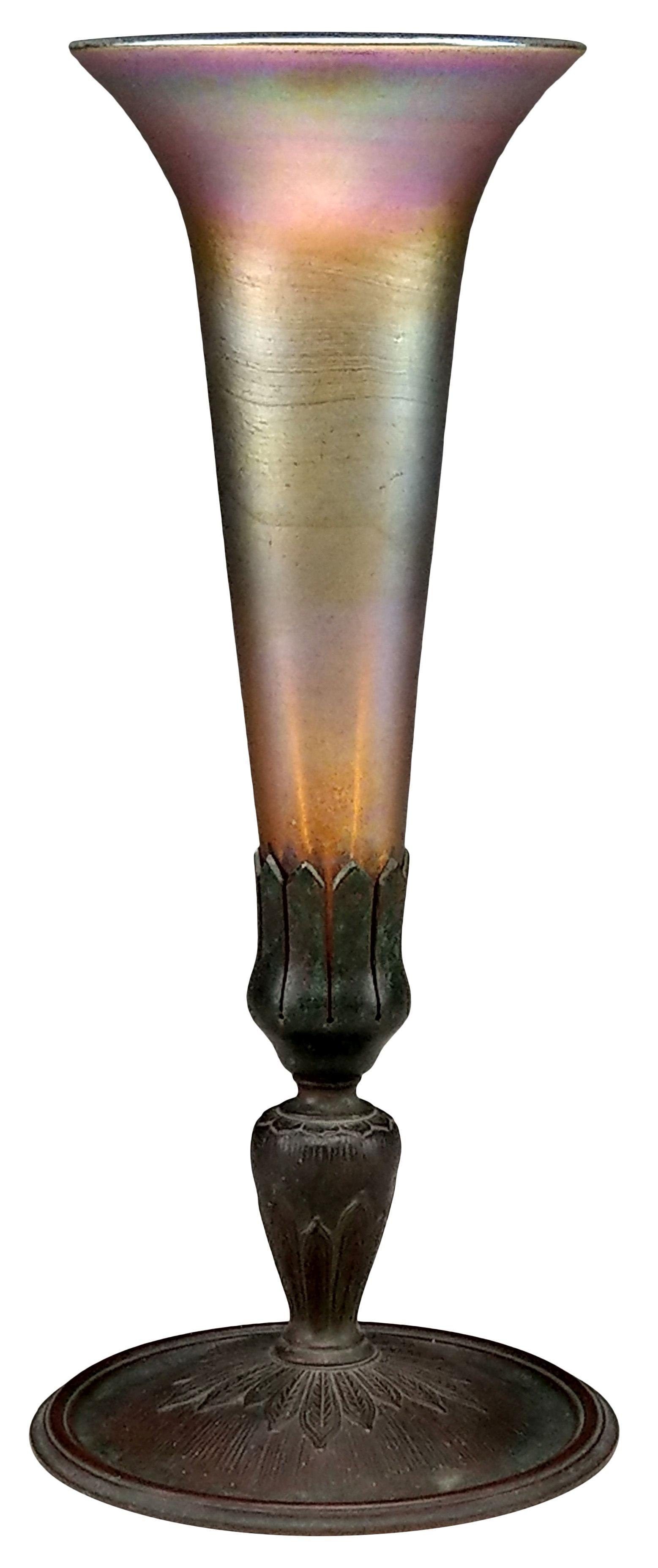 Tiffany Studios Favrile Glass & Patinated Bronze Vase (1 of 17)