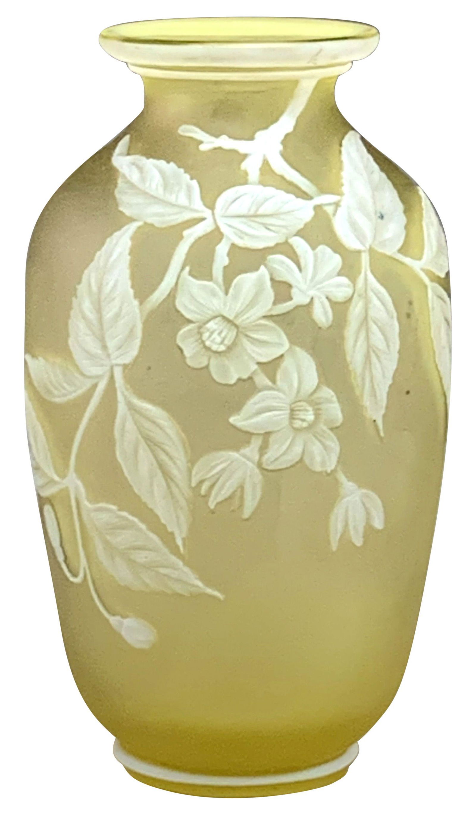 Thomas Webb & Sons Cameo Glass Floral Vase with (1 of 6)