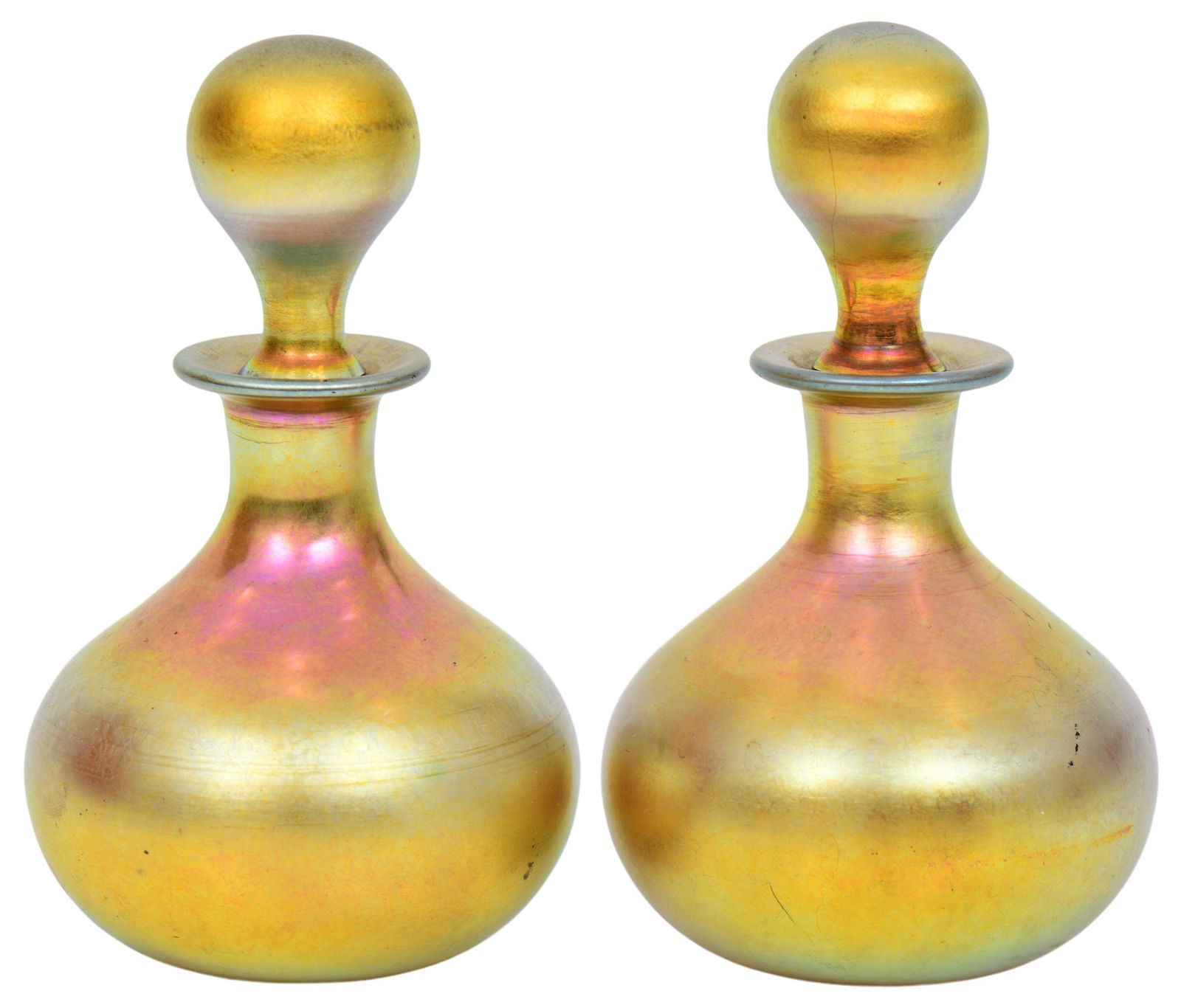 Pair of Steuben Aurene Glass Perfumes (1 of 5)