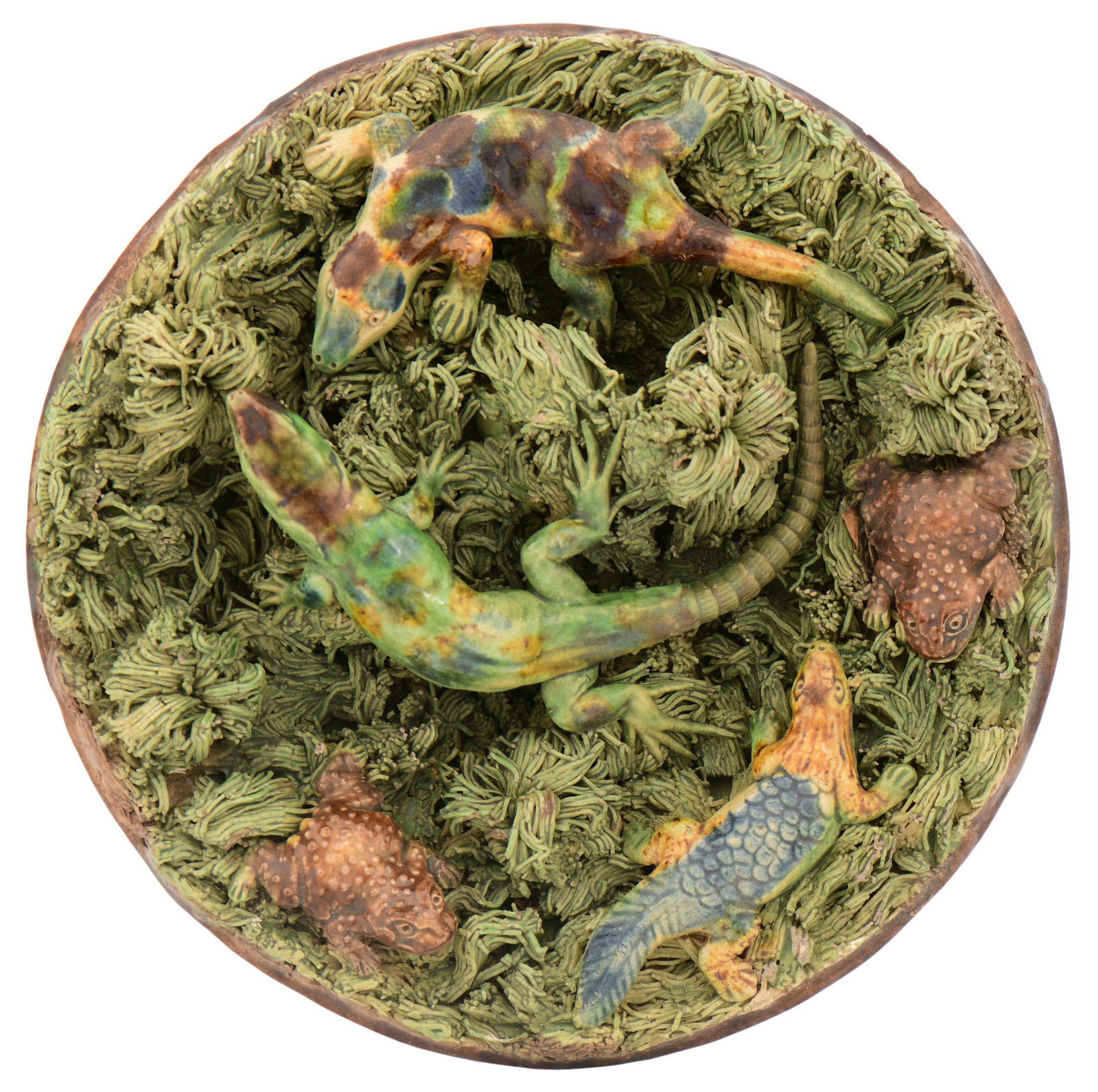 Portuguese Palissy Ware Charger, Possibly by Jose A. Cu (1 of 7)