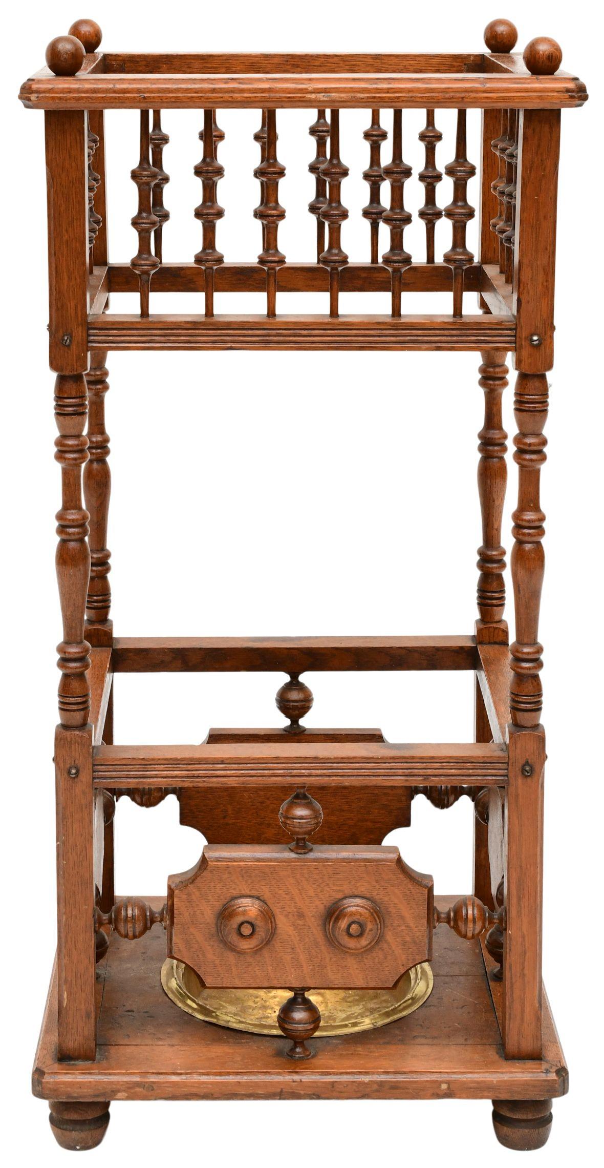 American Oak Stick & Ball Umbrella Stand (1 of 6)