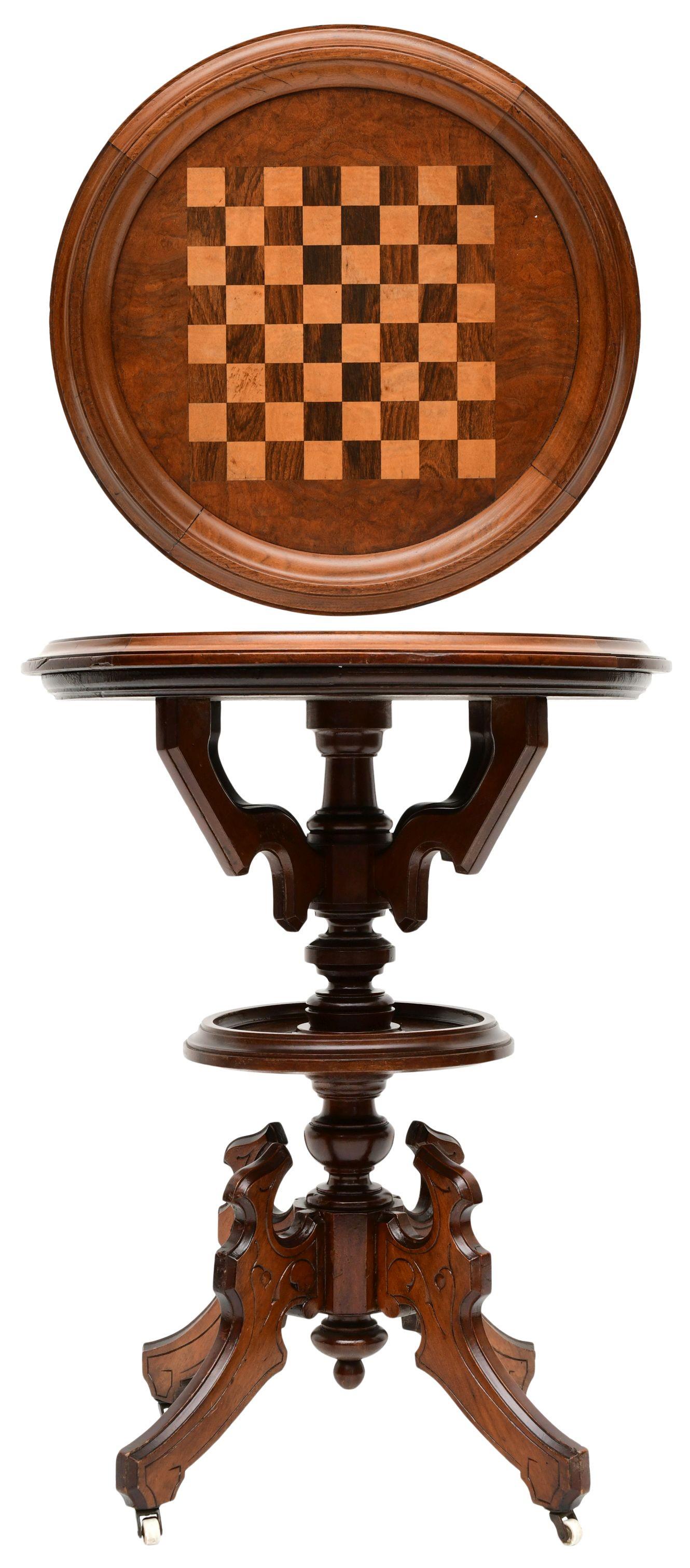 American Victorian Walnut Games Table (1 of 7)