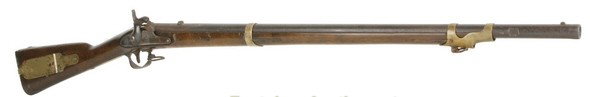 1841 MISSISSIPPI 54 CALIBER RIFLE: Model 1841 Mississippi percussion rifle. Contract model by Whitney. 54 caliber, 33" barrel shows a fair amount of exterior pitting as does the lock which is dated 1849. Brass hasn't been cleaned or po