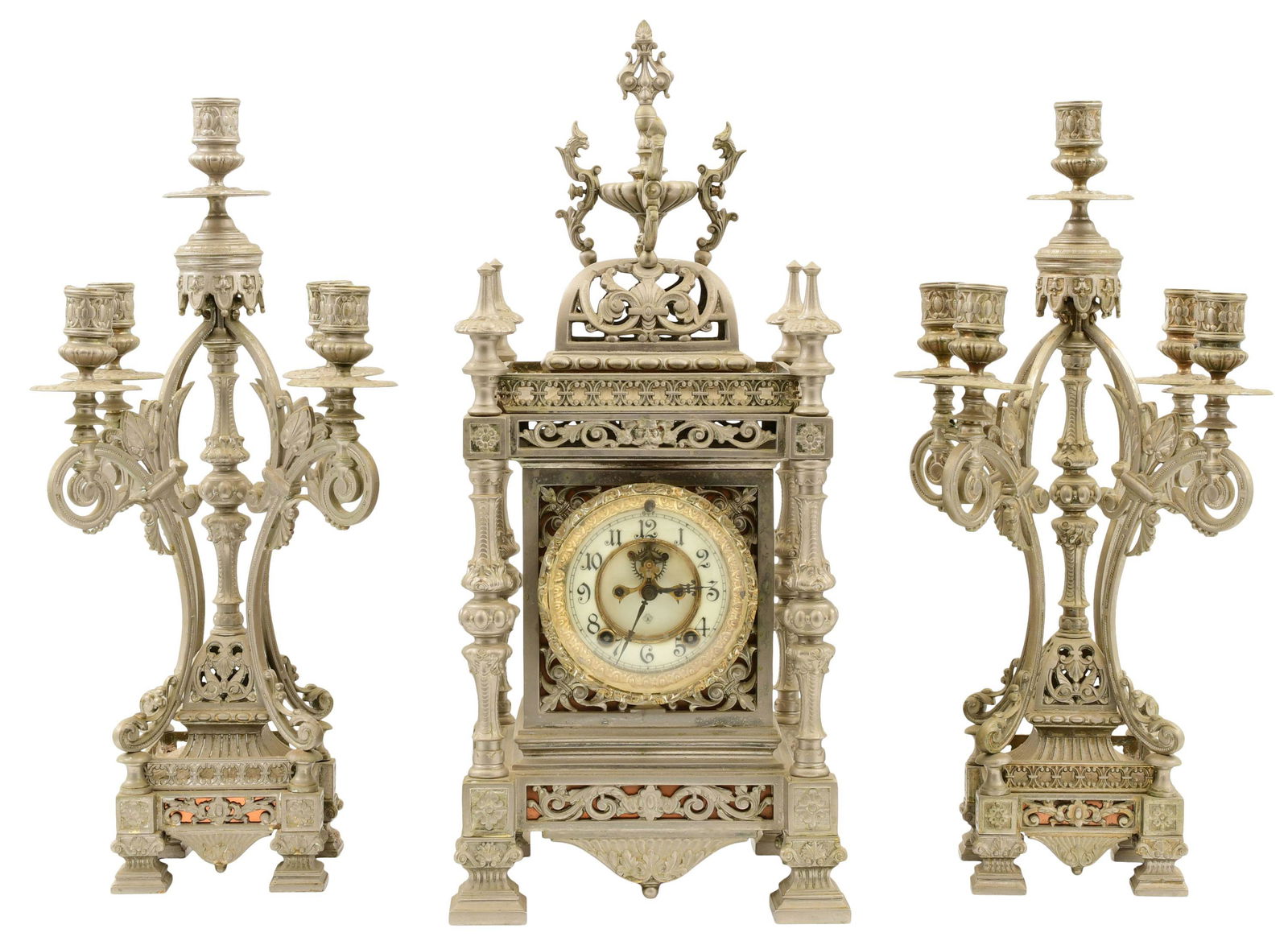 Ansonia Clock Co. "Regent" Three-Piece Clock Garniture (1 of 11)