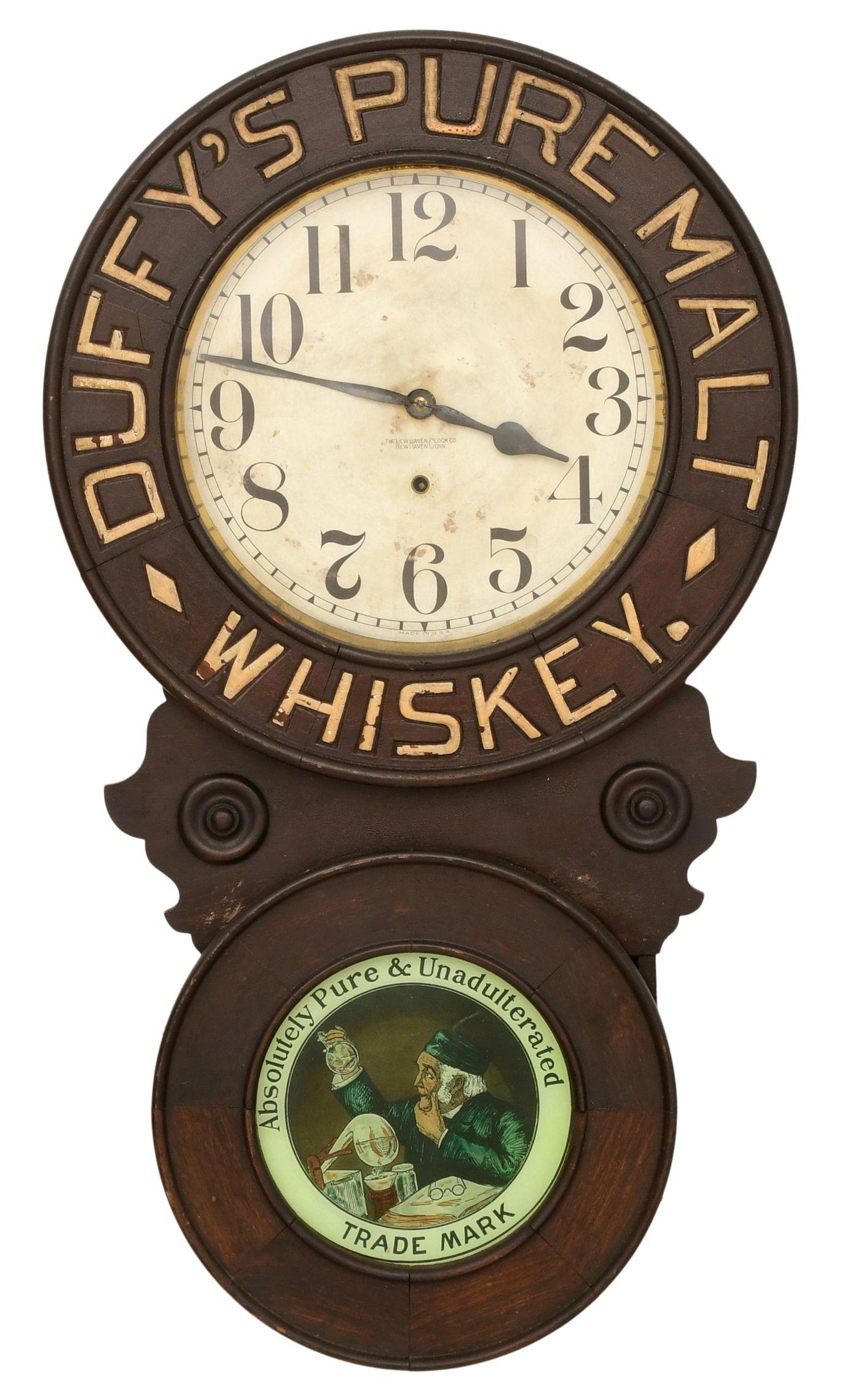 New Haven Clock Co. "Duffy's Pure Malt Whiskey" (1 of 11)