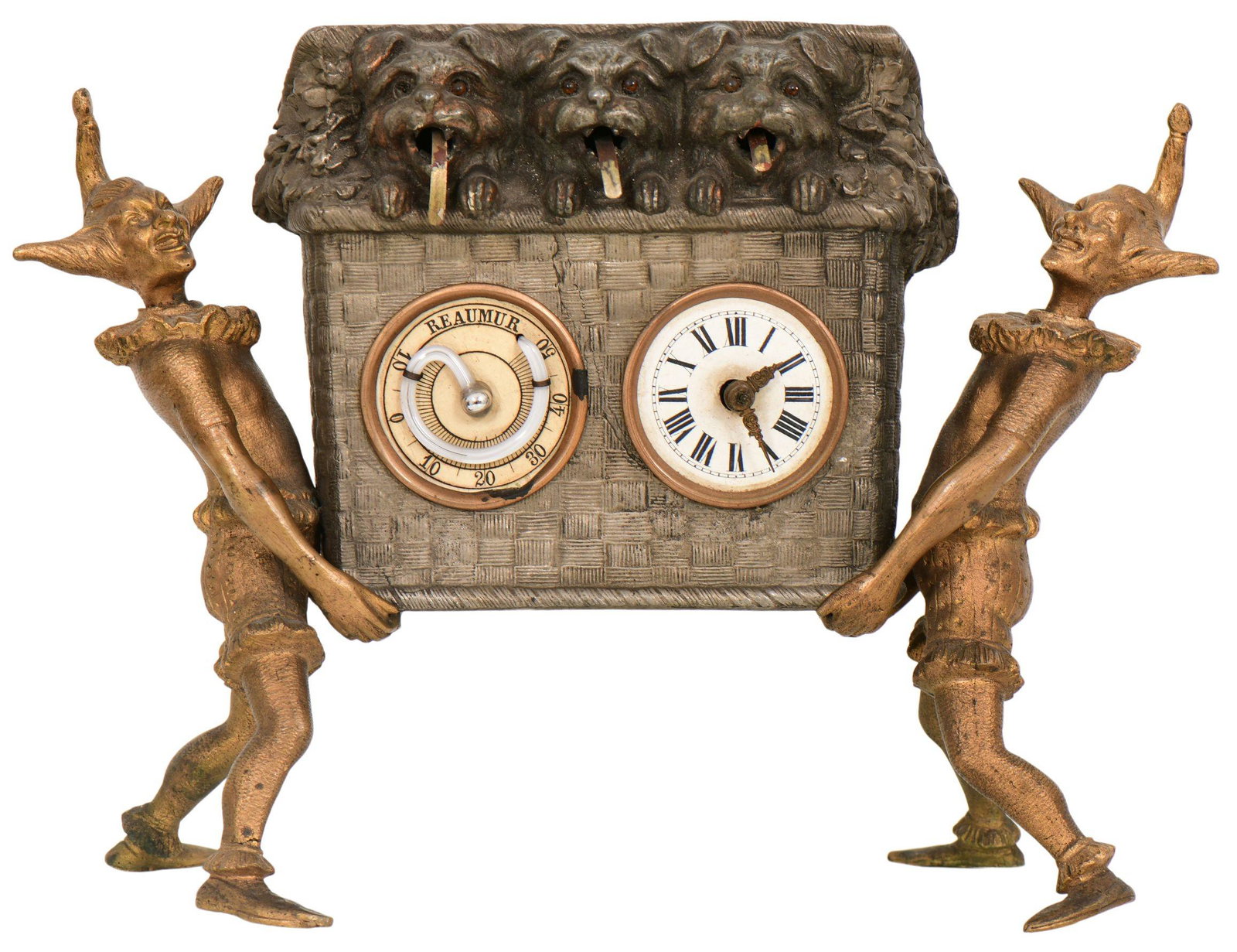 Mayer Dogs Wagging Tongues Jester Clock and Barometer (1 of 10)