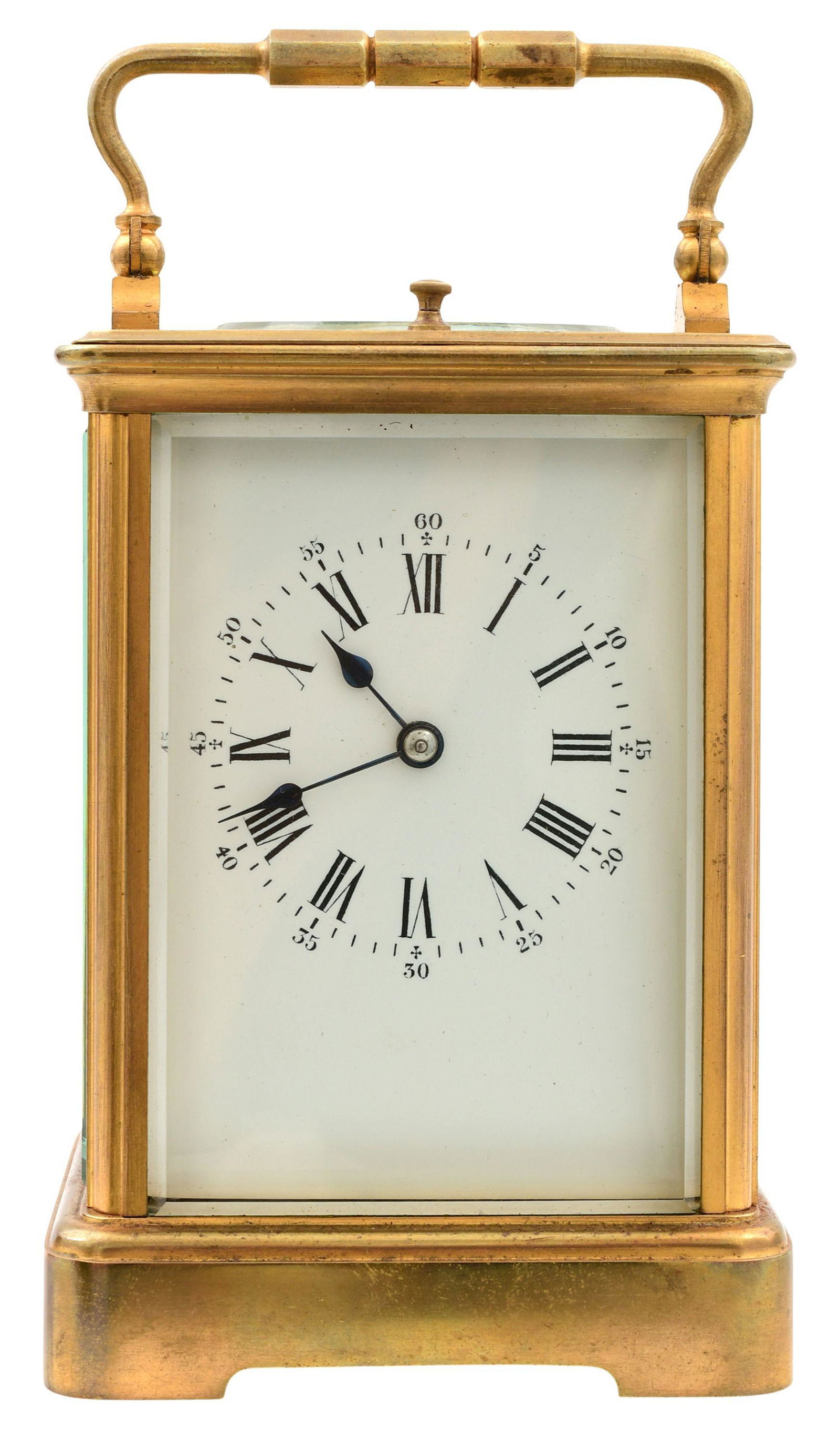 French Brass Repeater Carriage Clock with Leather Case (1 of 9)