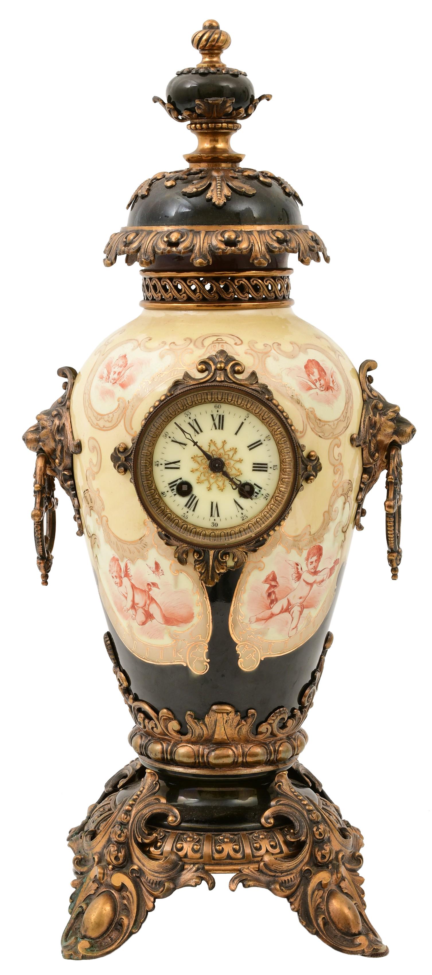 French Gilt Bronze Mounted Porcelain Urn-Form Clock (1 of 10)