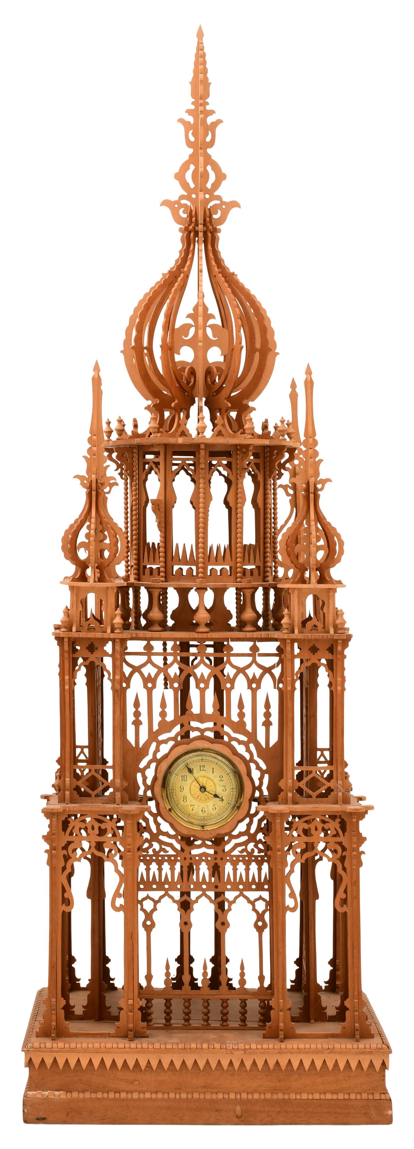 Wooden Fretwork "Cathedral" Clock (1 of 11)