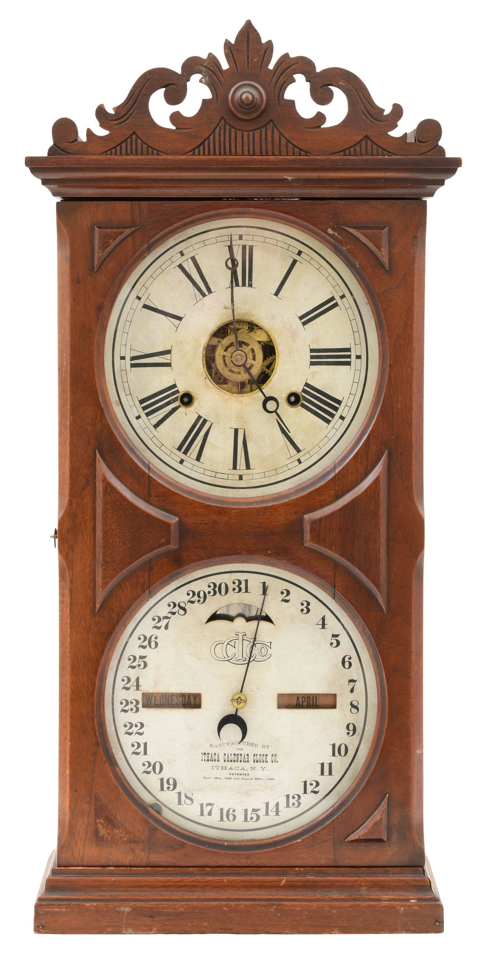 Ithaca "Farmers No. 10" Double Dial Calendar & Alarm (1 of 10)