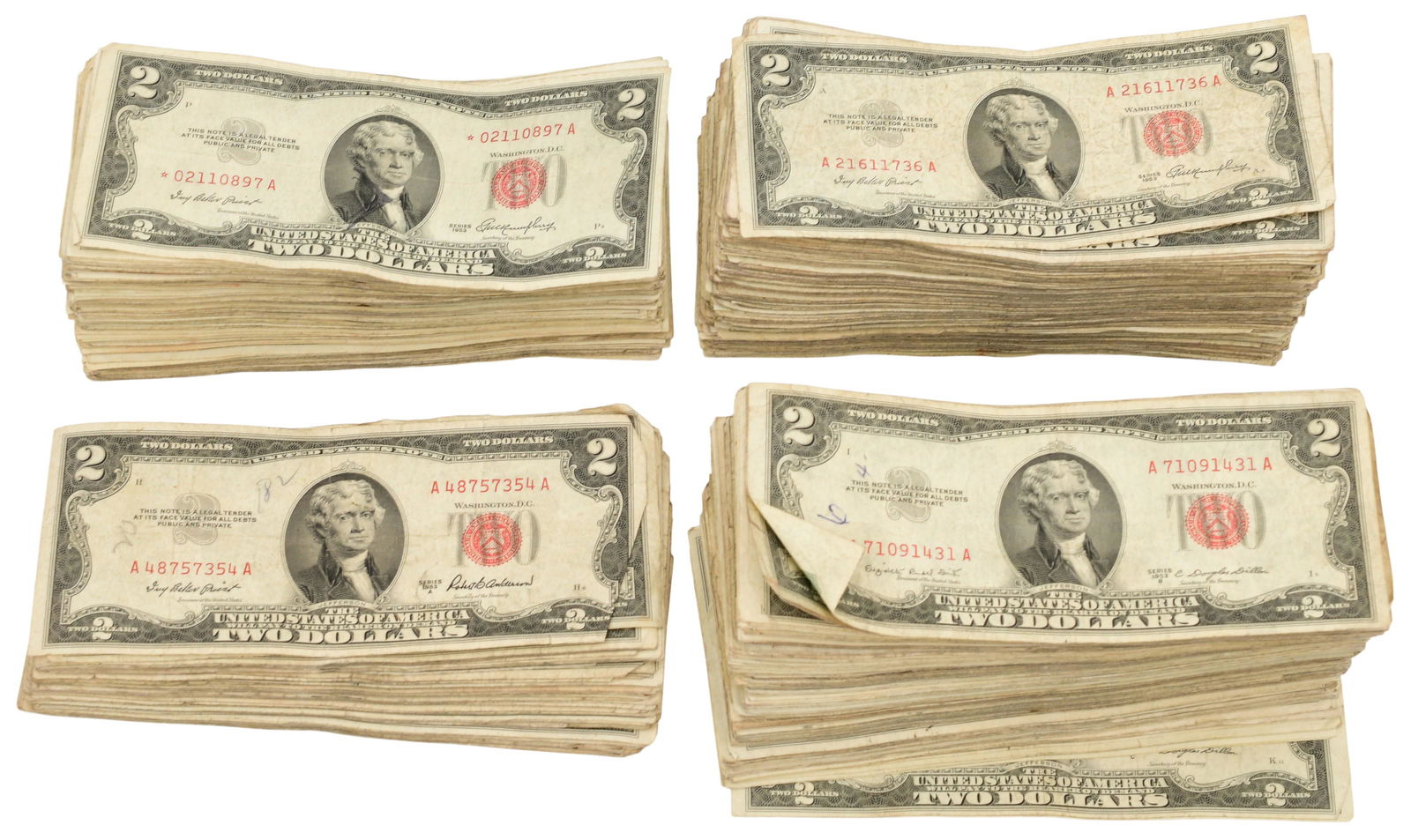 825 Red Seal Two-Dollar Bills: 825 Red Seal Two-Dollar Bills