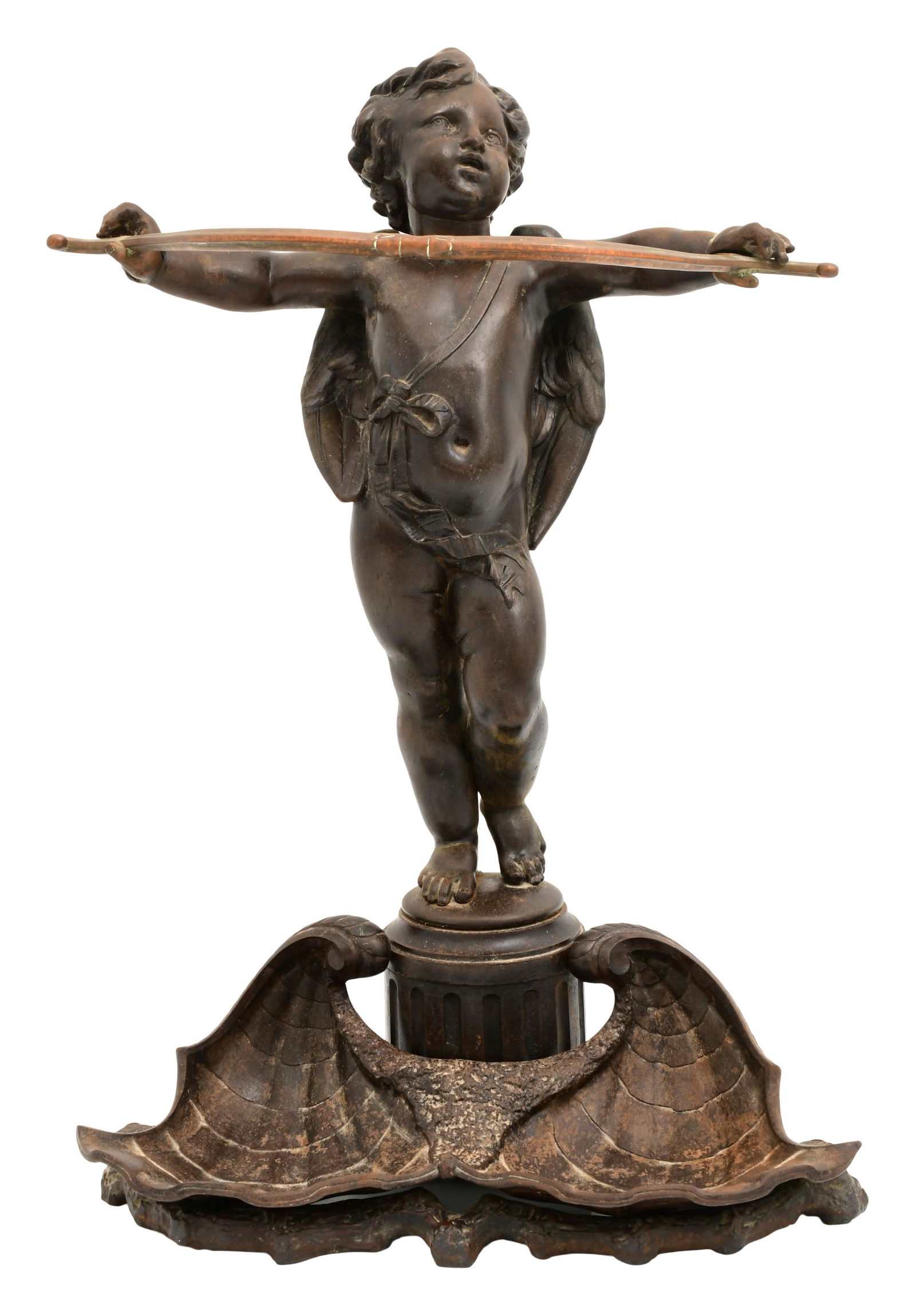 Coalbrookdale Company Cast Iron & Bronze "Cupid" Umbrella Stand (1 of 13)
