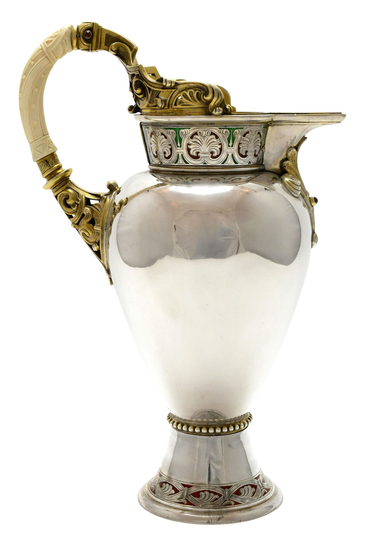 Jean Puiforcat Sterling Silver & Enamel Water Pitcher (1 of 6)