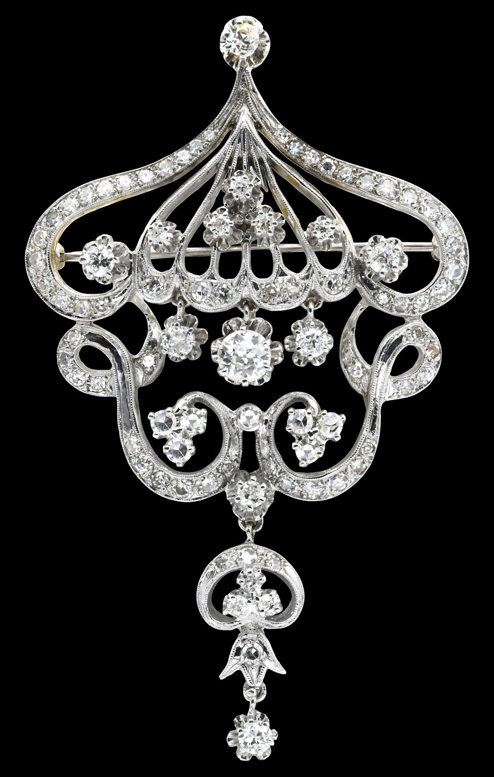 14 Karat Gold & 5.29 Carat Diamond Brooch (1 of 2)
