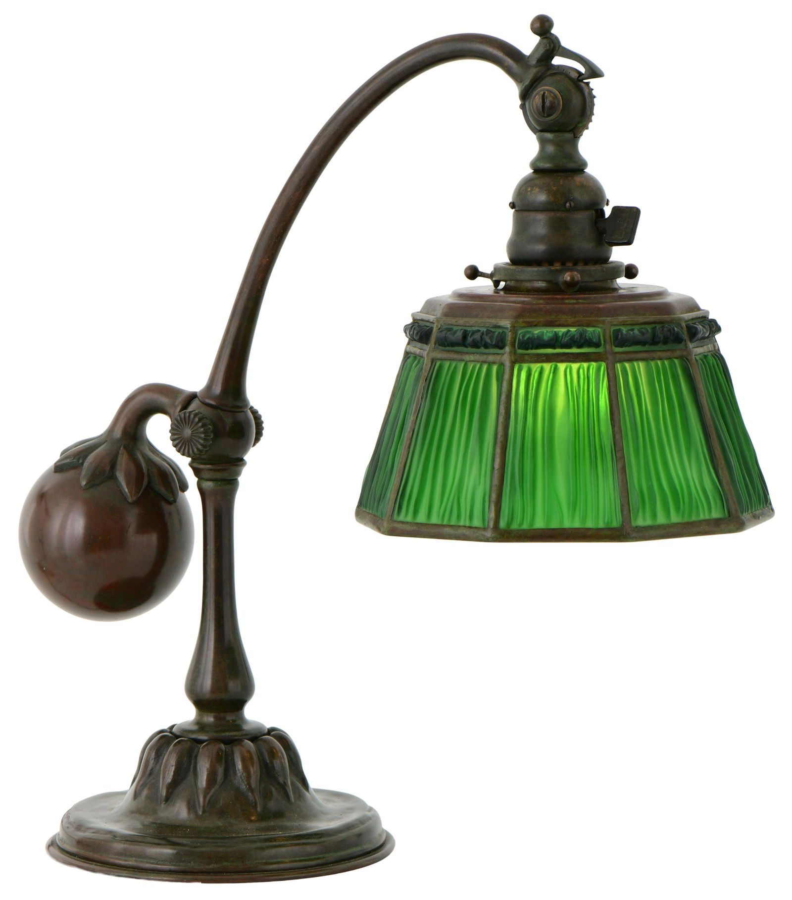 Tiffany Studios "Linenfold" Counter-Balance Desk Lamp (1 of 9)