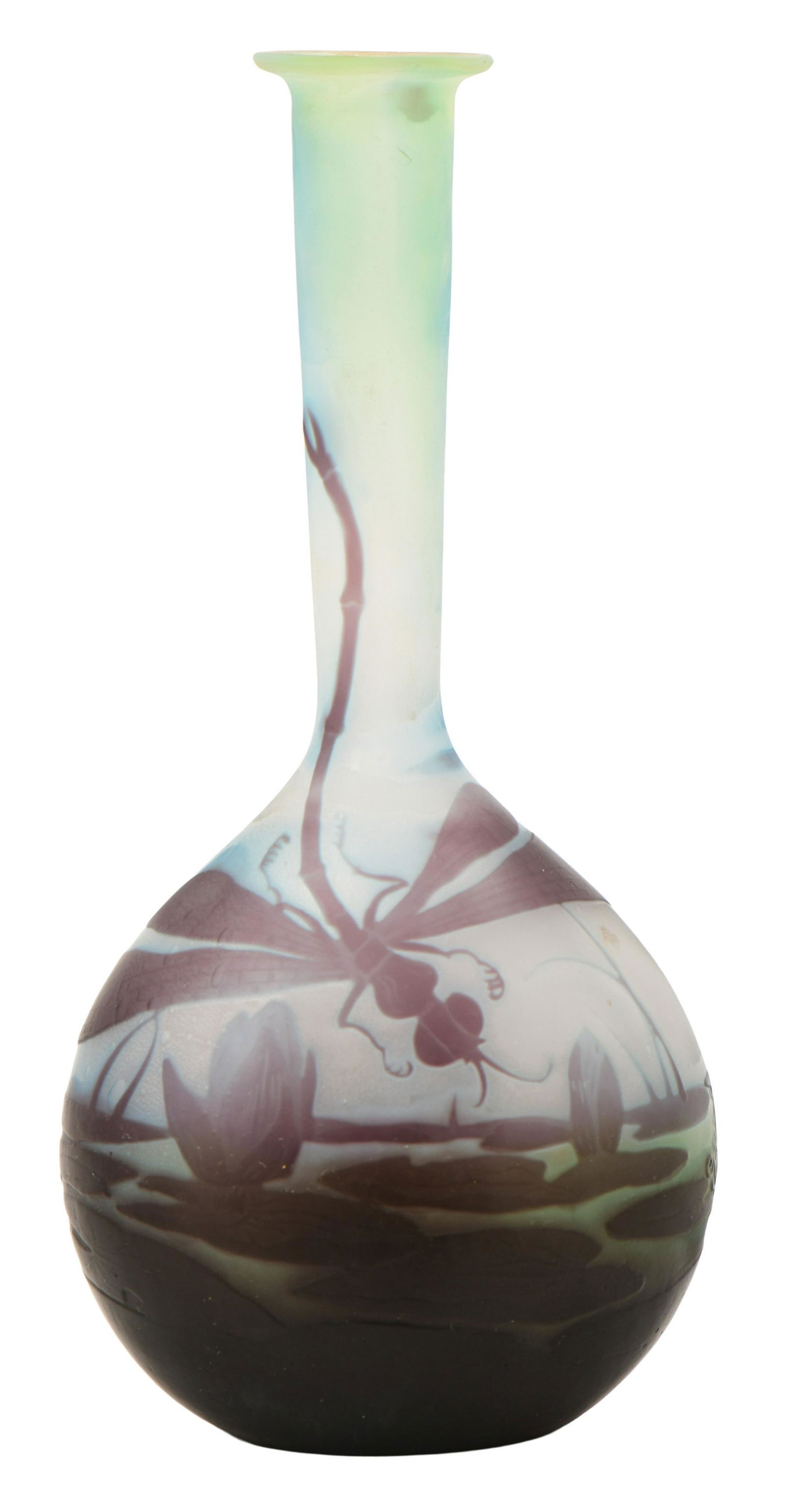 Émile Gallé Cameo Glass Bottle-Form Vase (1 of 5)