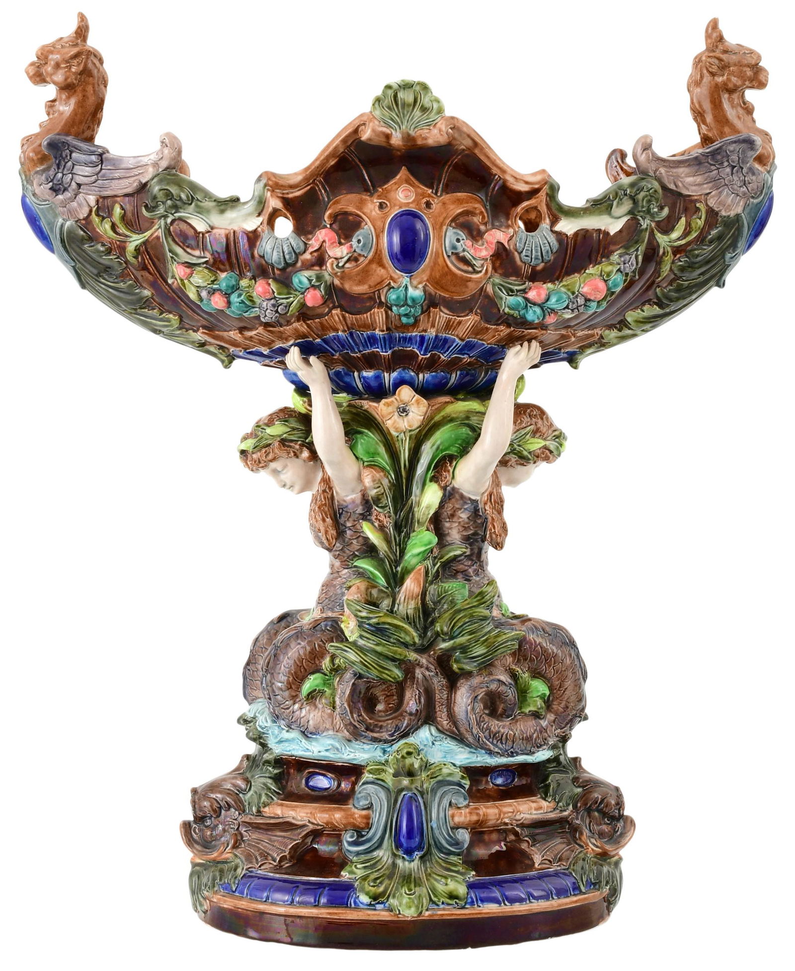 Continental Majolica Figural Centerpiece (1 of 9)