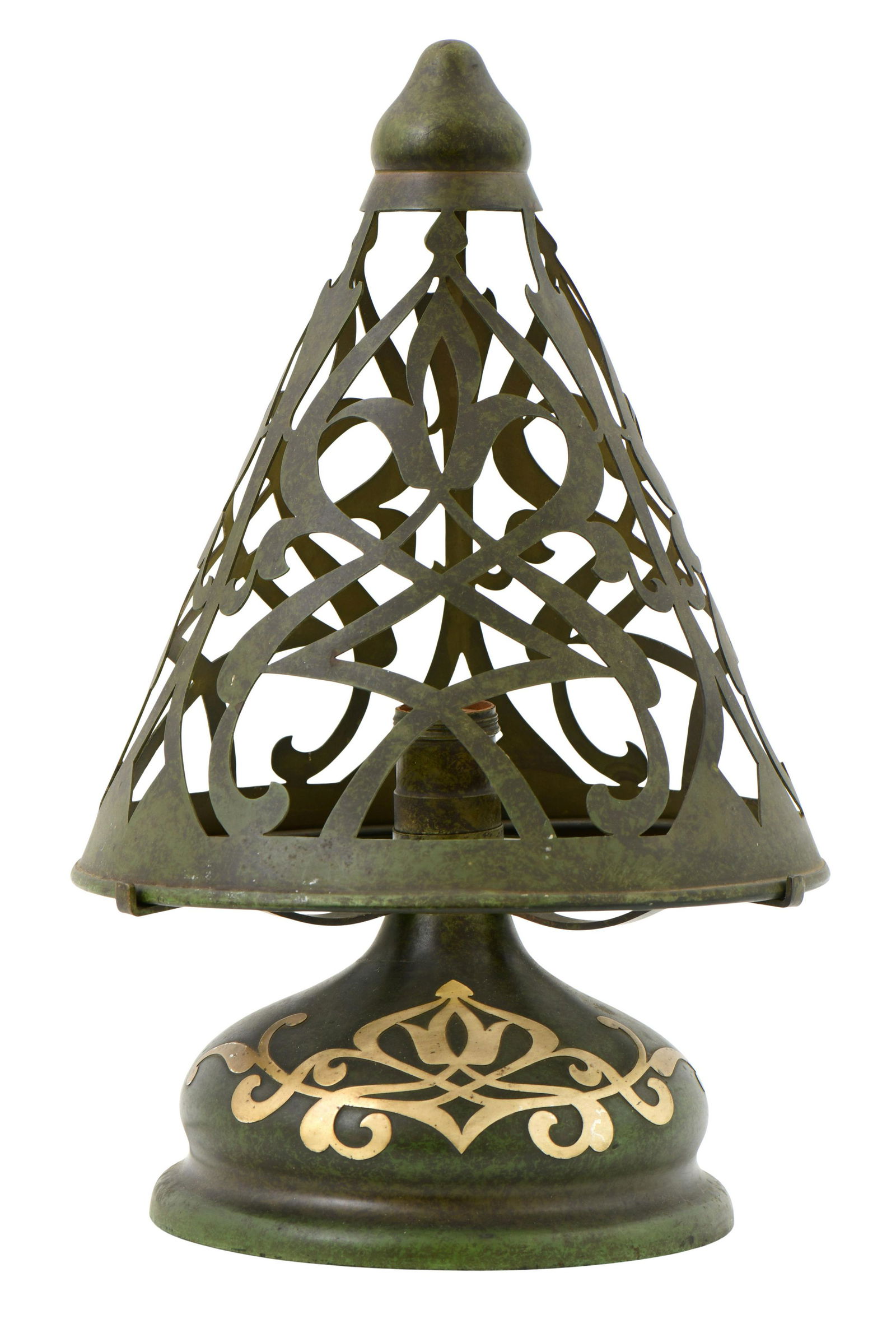 Heintz "Witch's Hat" Sterling Silver & Bronze Lamp (1 of 6)