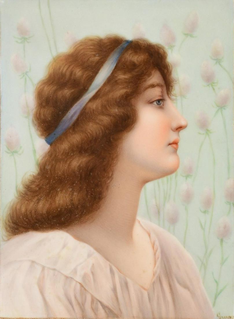 German Porcelain Plaque, "Thistle" (1 of 5)