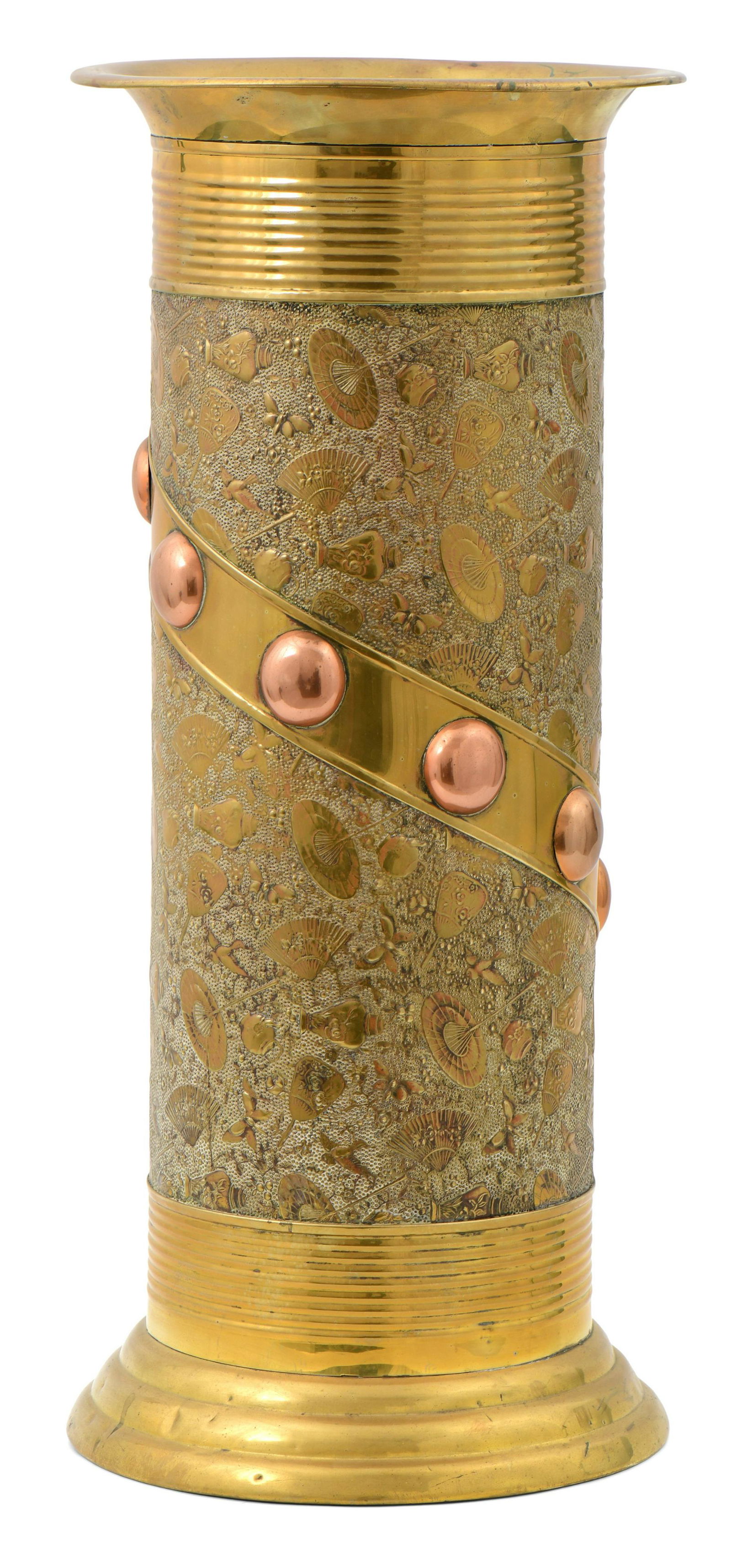 Aesthetic Movement Brass & Copper Umbrella Stand (1 of 5)