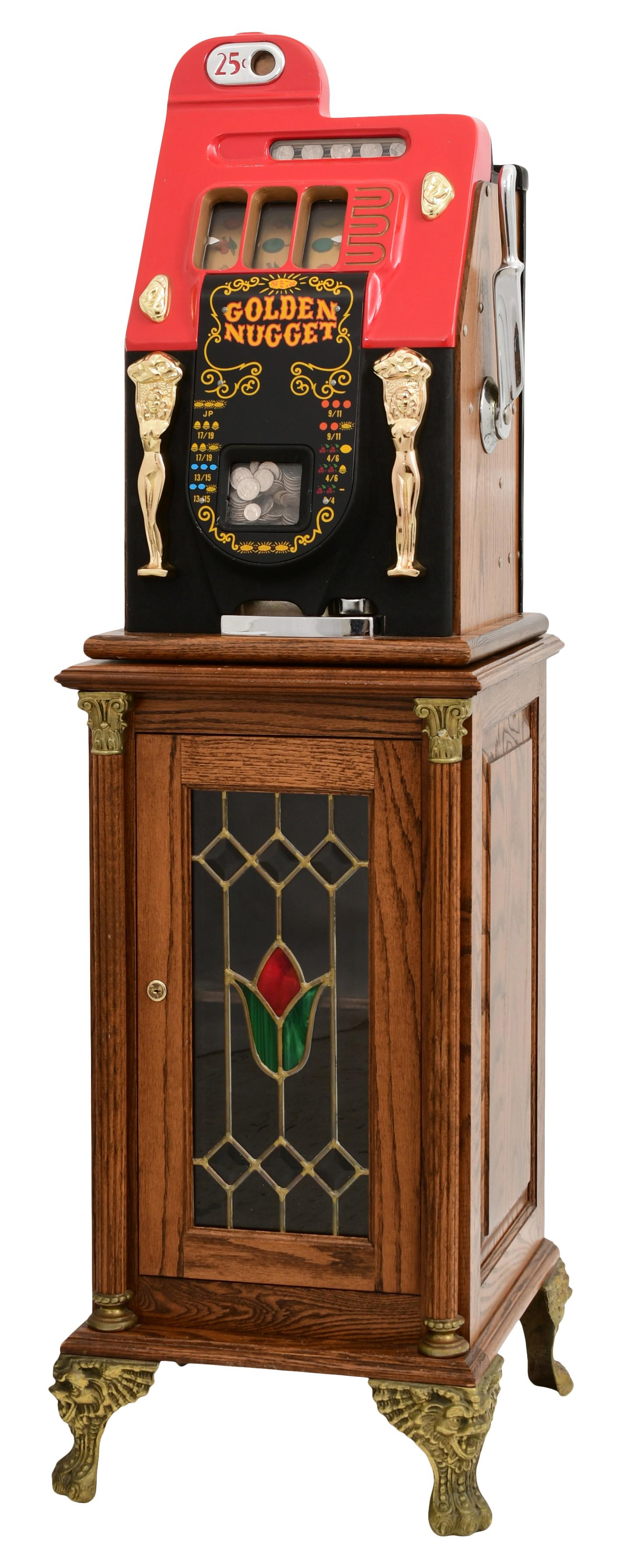 Mills Bell-O-Matic Corp. "Golden Nugget" 25 Cent Slot Machine with Cabinet (1 of 10)