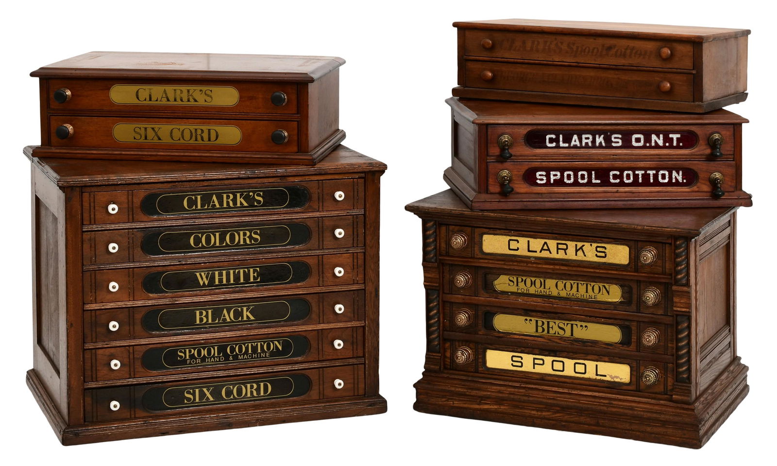 Lot of Five Clark's Spool Cabinets (1 of 12)