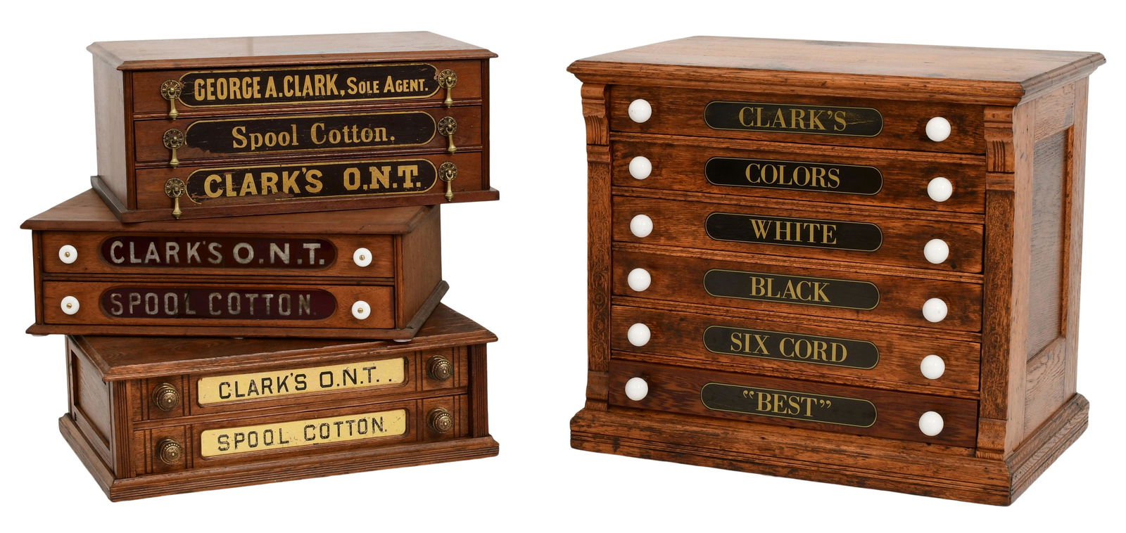 Lot of Four Clark's Spool Cabinets (1 of 14)