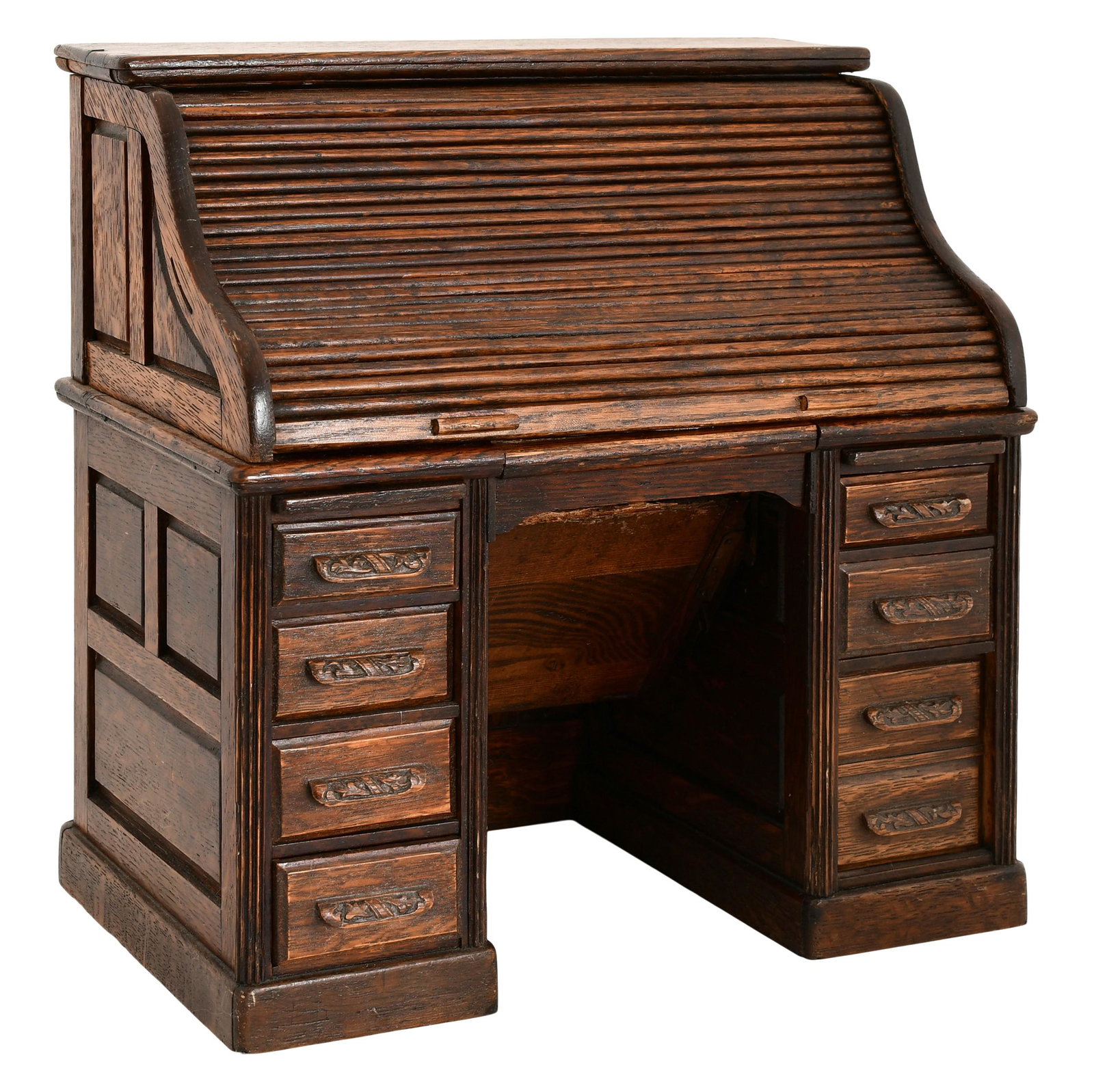 American Oak Salesman's Sample Roll-Top Desk (1 of 8)