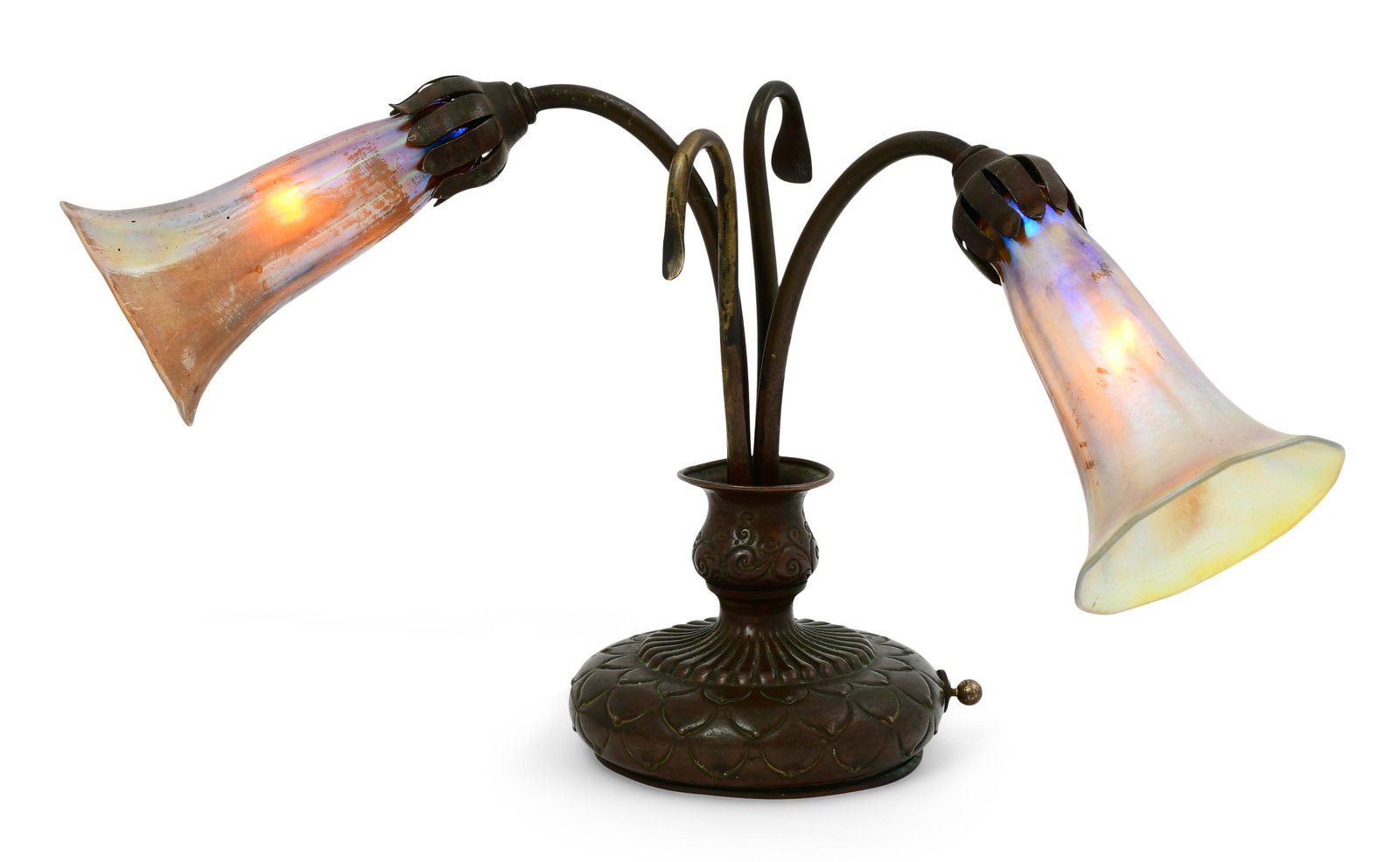 Tiffany Studios Two-Light "Lily" Table Lamp (1 of 8)