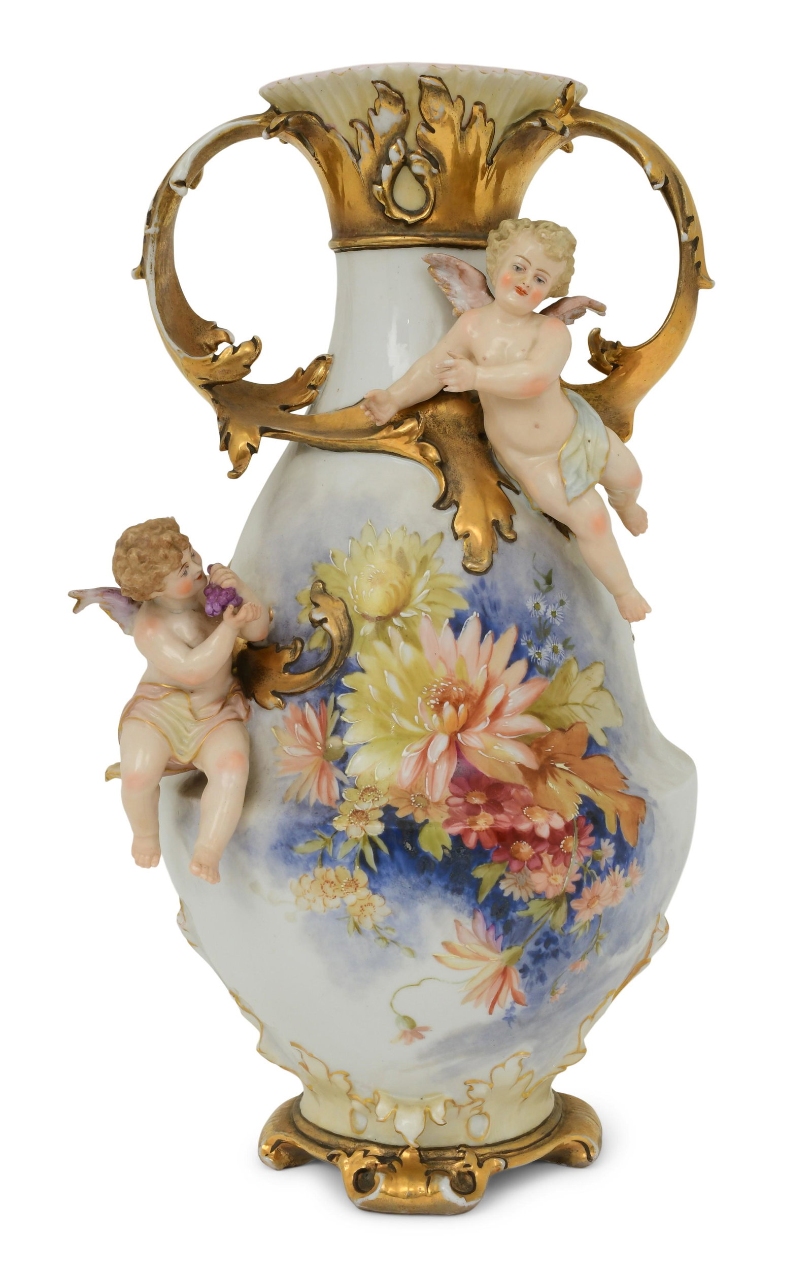 German Porcelain Vase with Cherubs (1 of 9)